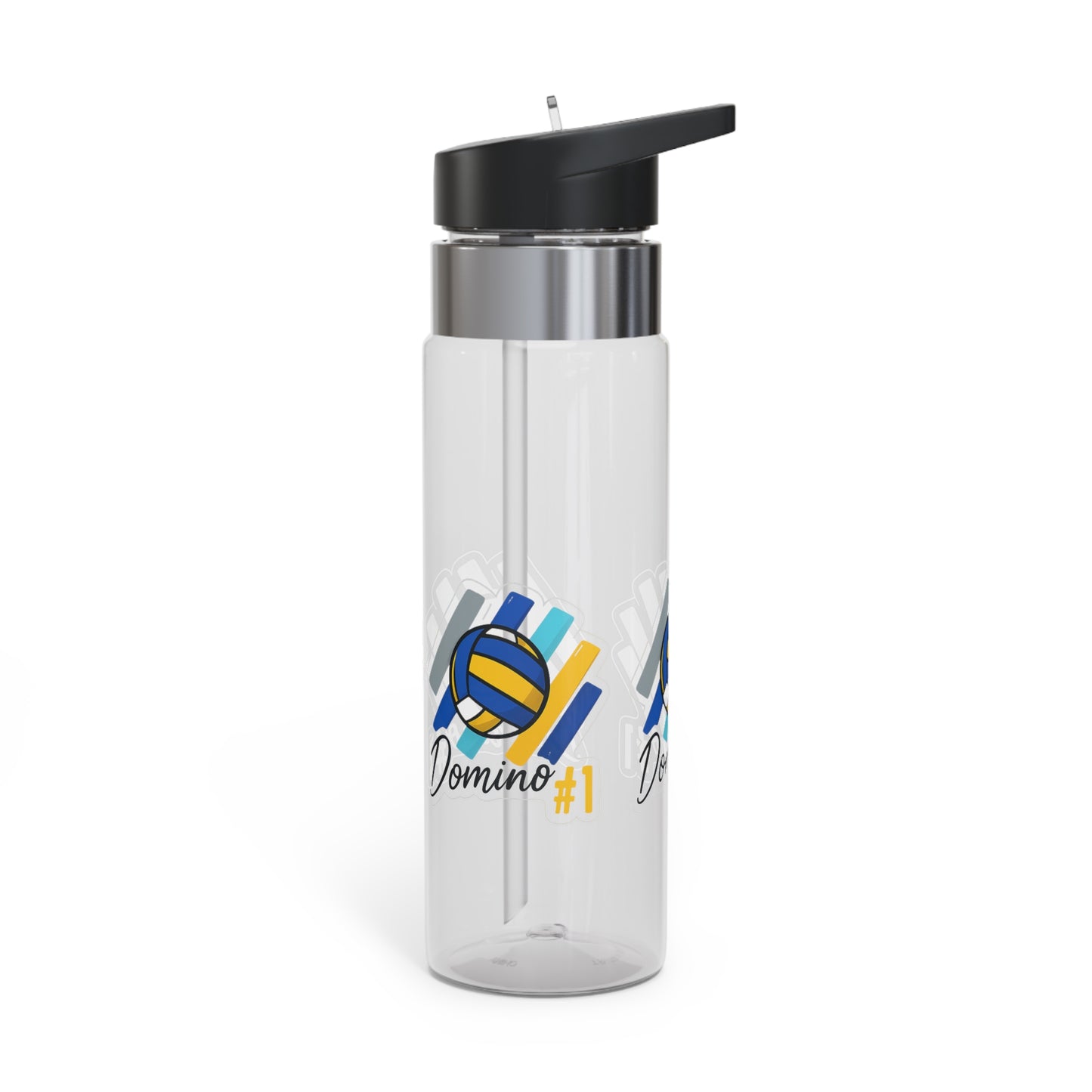 NYC Domino Park #1 volleyball graphic on clear bottle