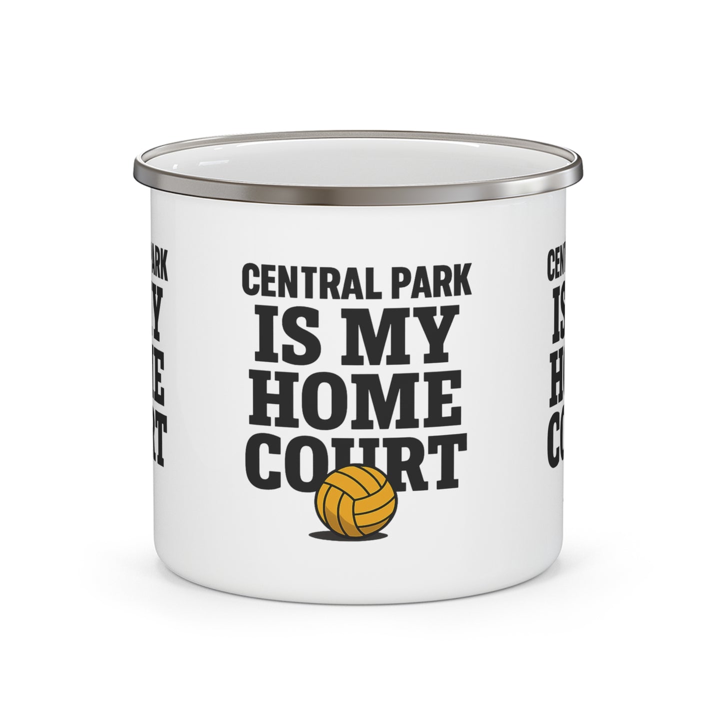 Enamel mug with Central Park Is My Home Court design