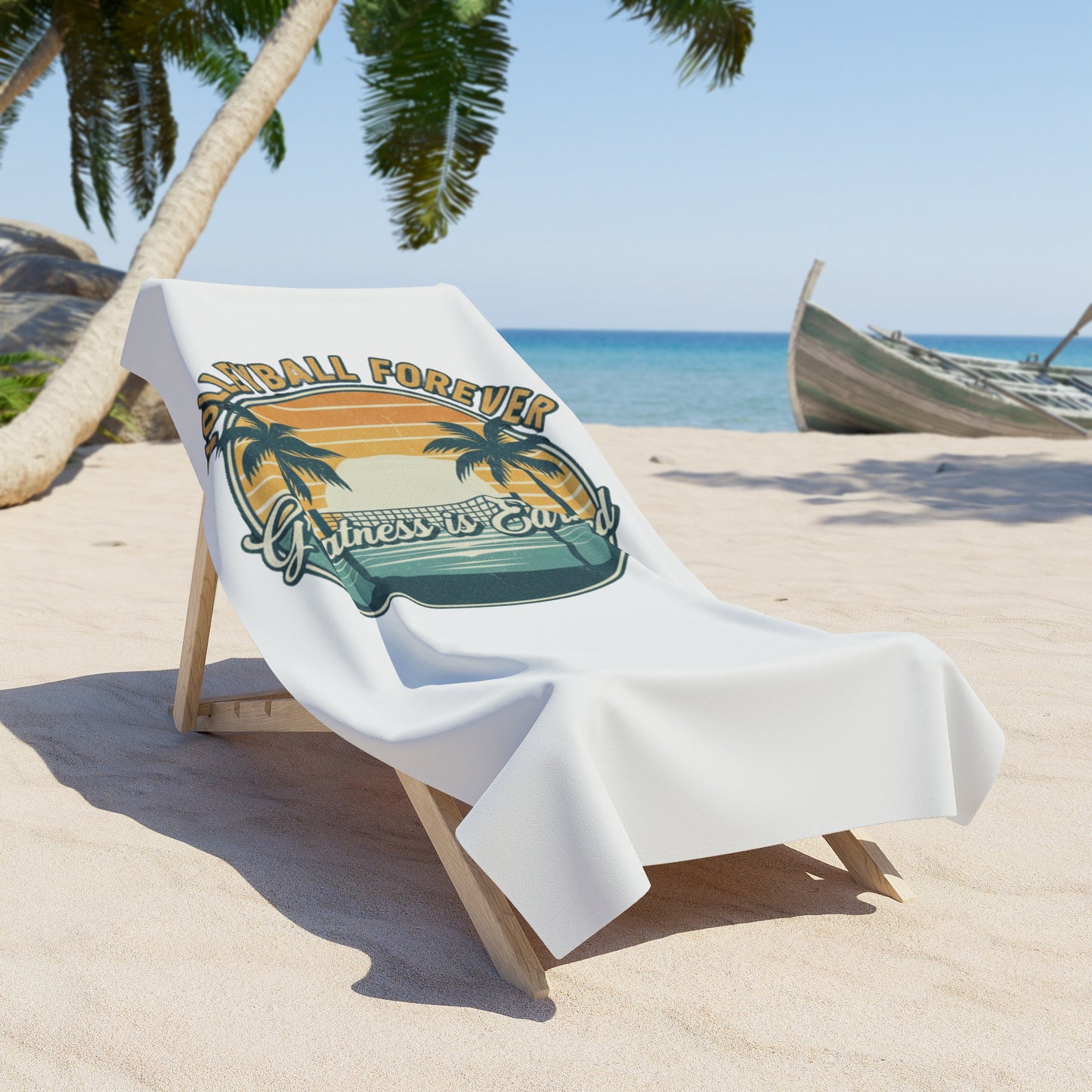Volleyball Forever clean lettering towel graphic