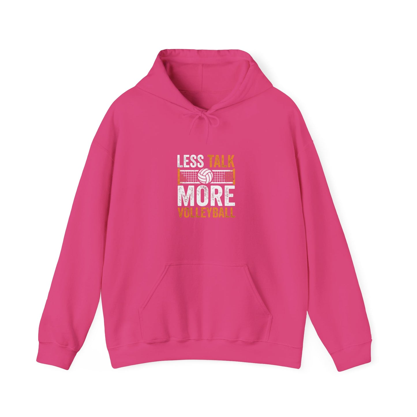 Clean high-contrast volleyball typography hoodie graphic