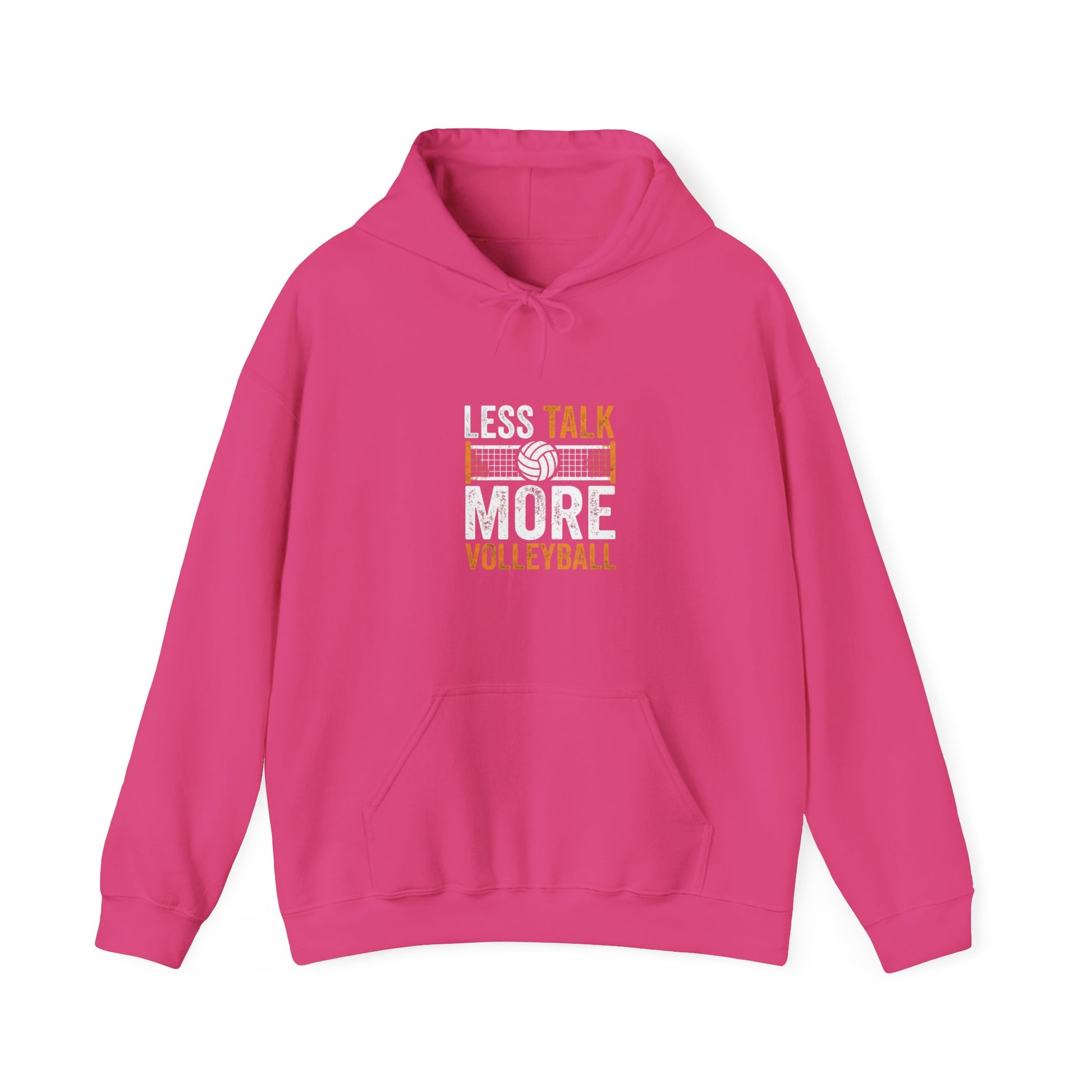 Clean high-contrast volleyball typography hoodie graphic