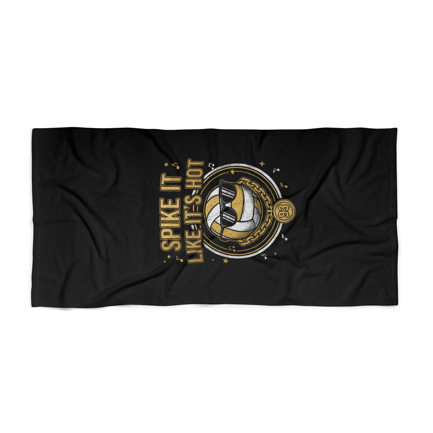 Funny volleyball towel with bold playful typography