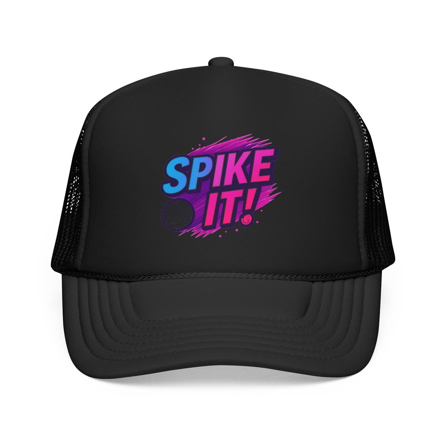 Spike It text embroidered volleyball hat design