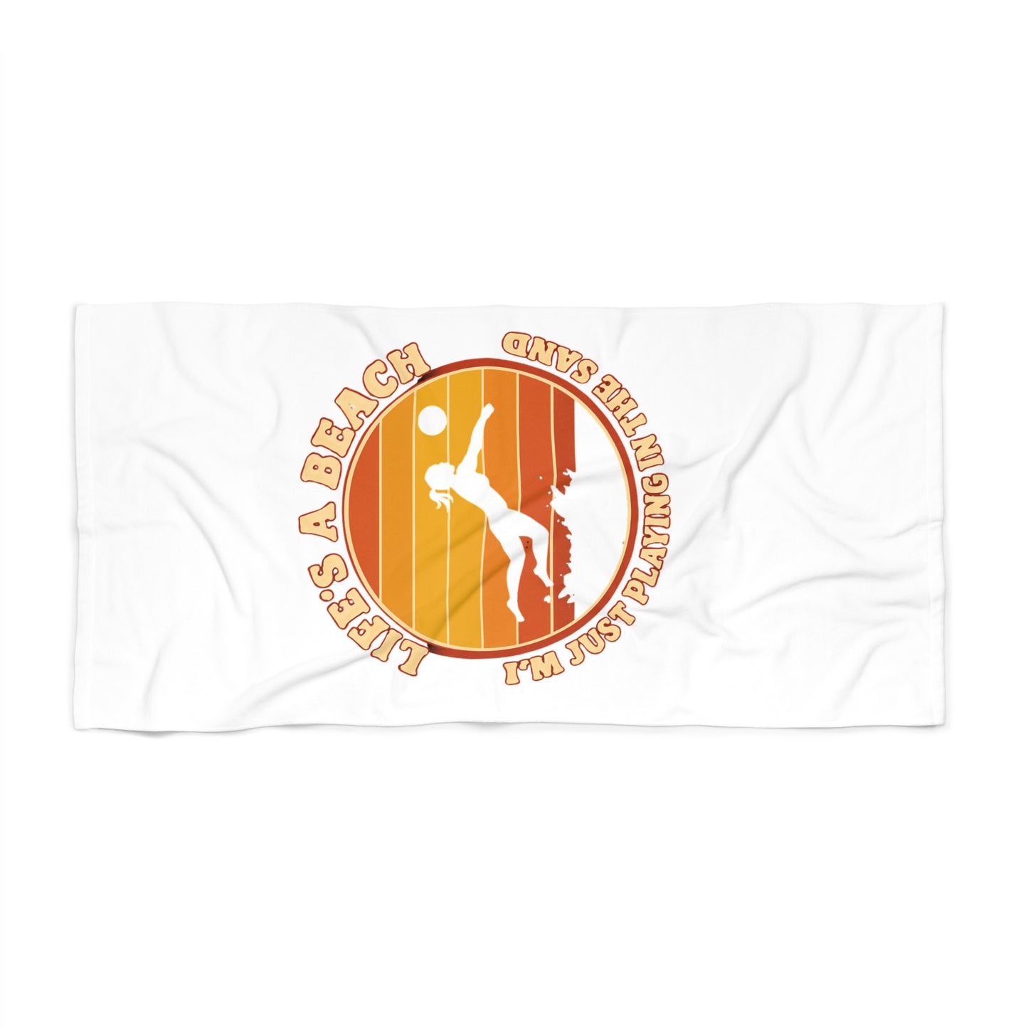 Sand volleyball lifestyle beach towel design