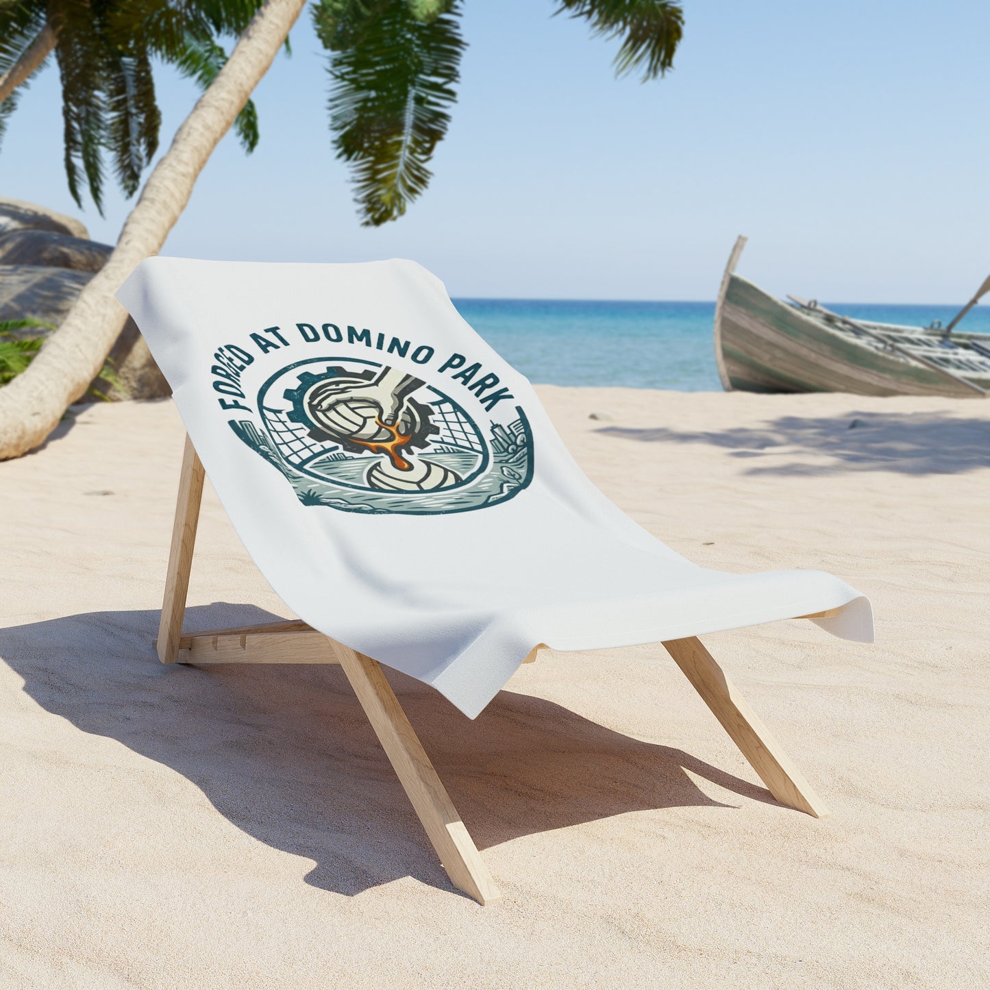 Forged at Domino Park Volleyball Beach Towel