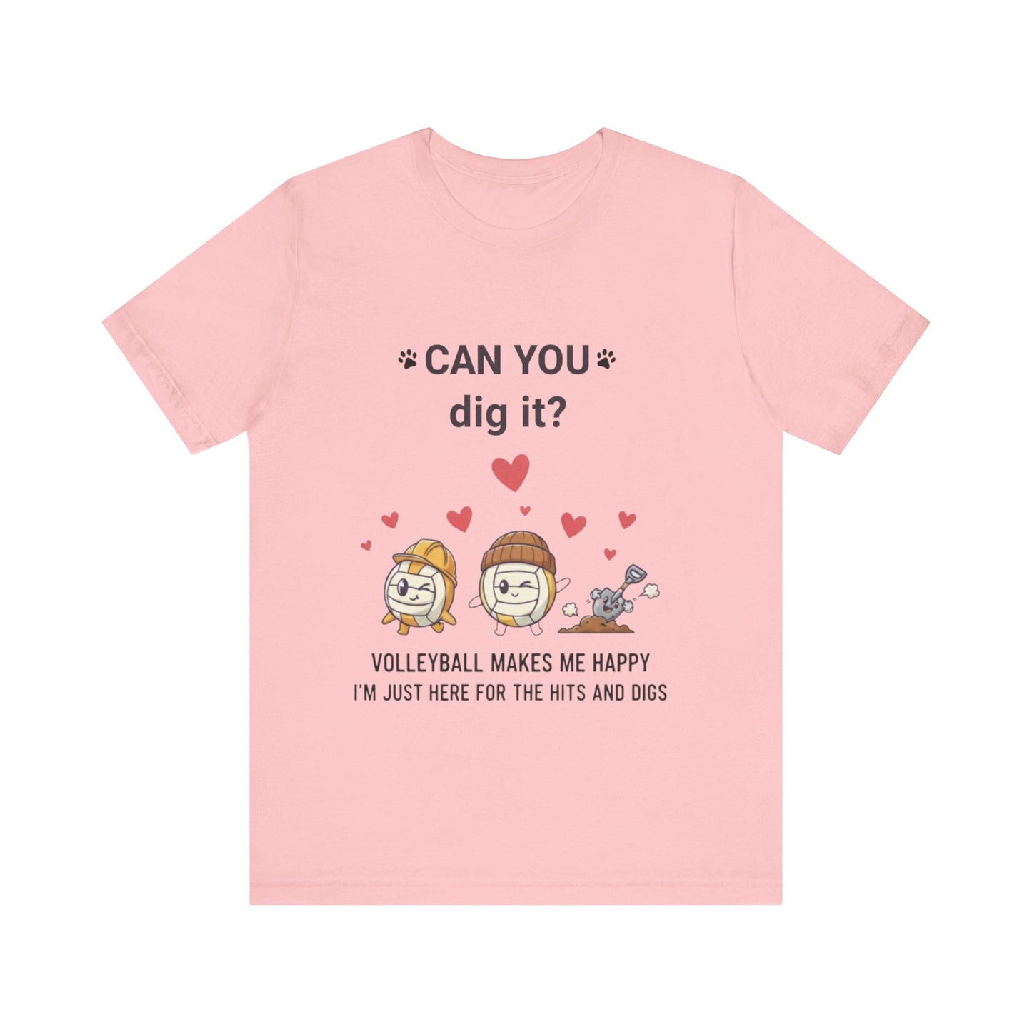 Cute volleyball graphic tee, 'Can You Dig It?' slogan