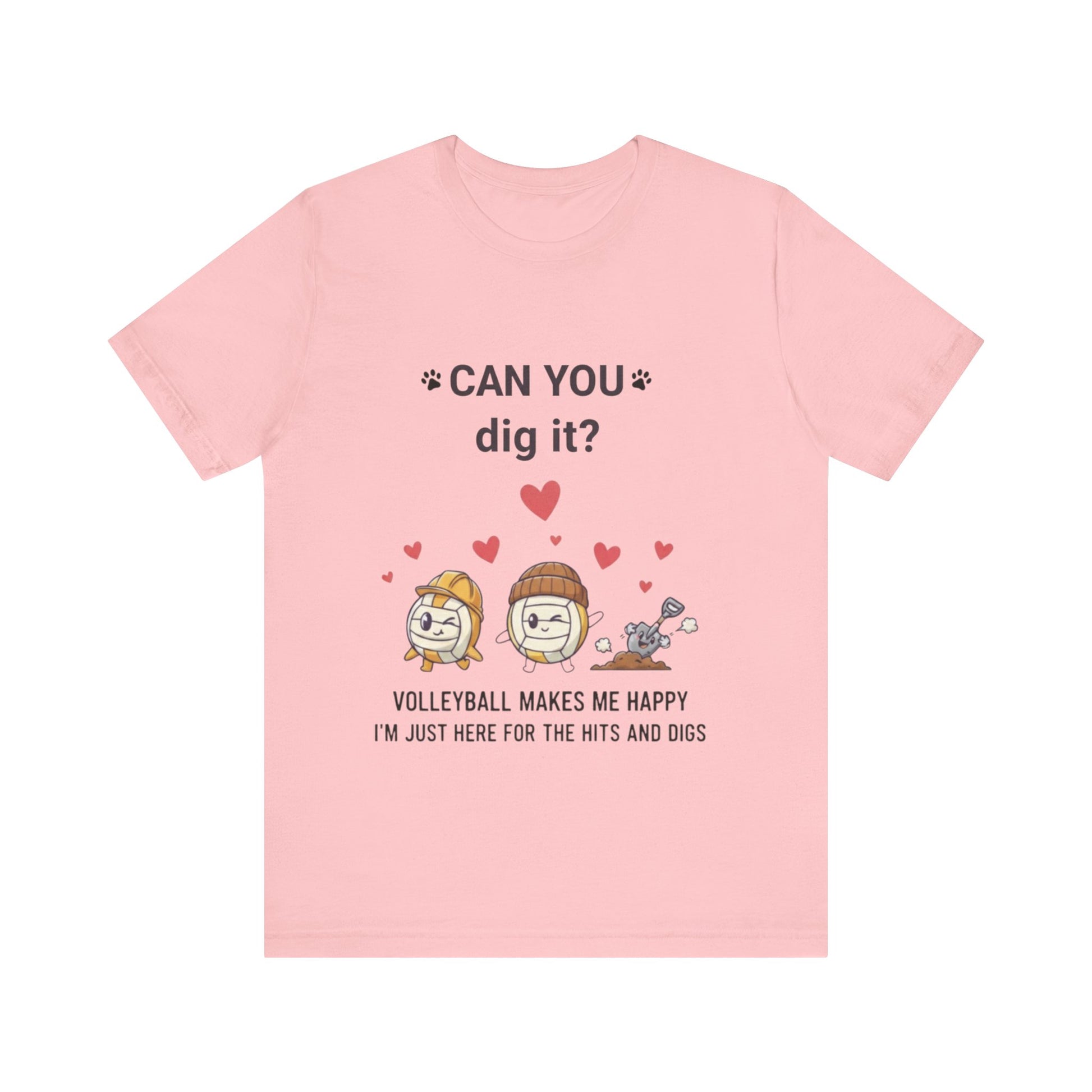 Cute volleyball graphic tee, 'Can You Dig It?' slogan