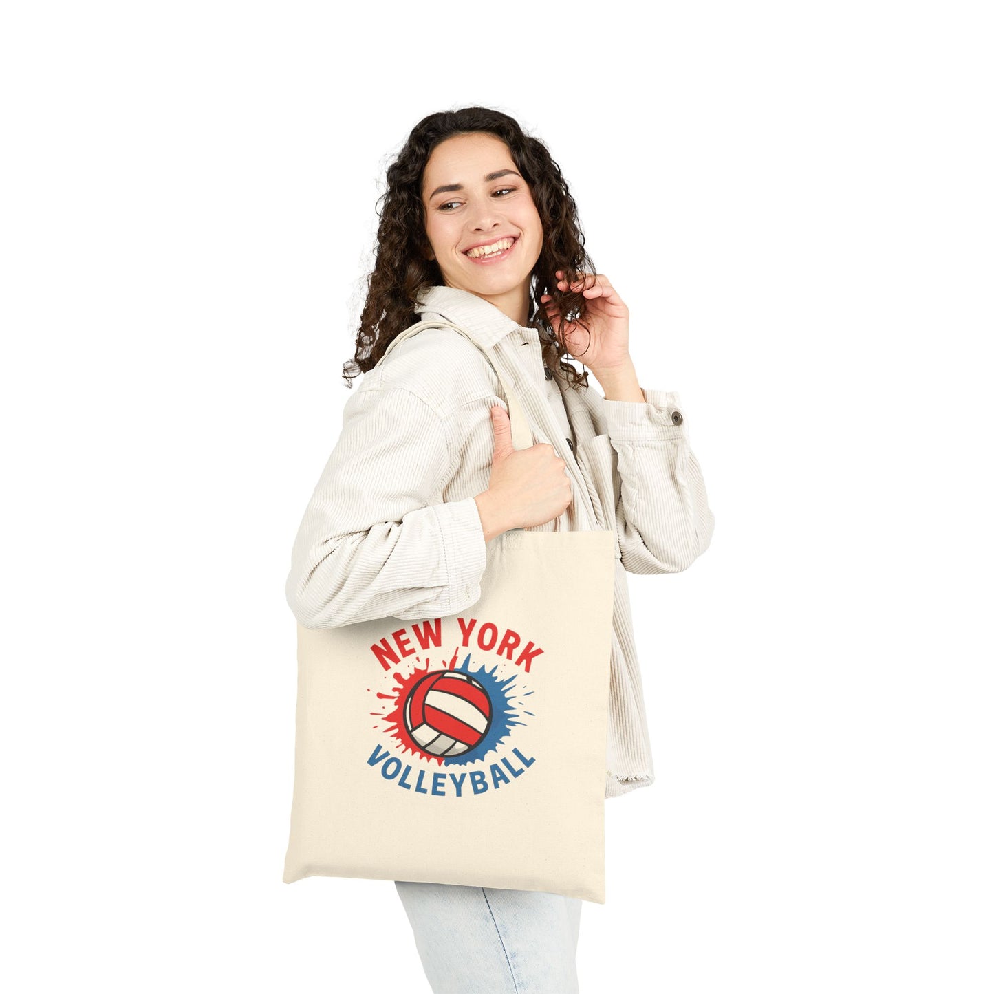 durable canvas bag with splash effect volleyball print
