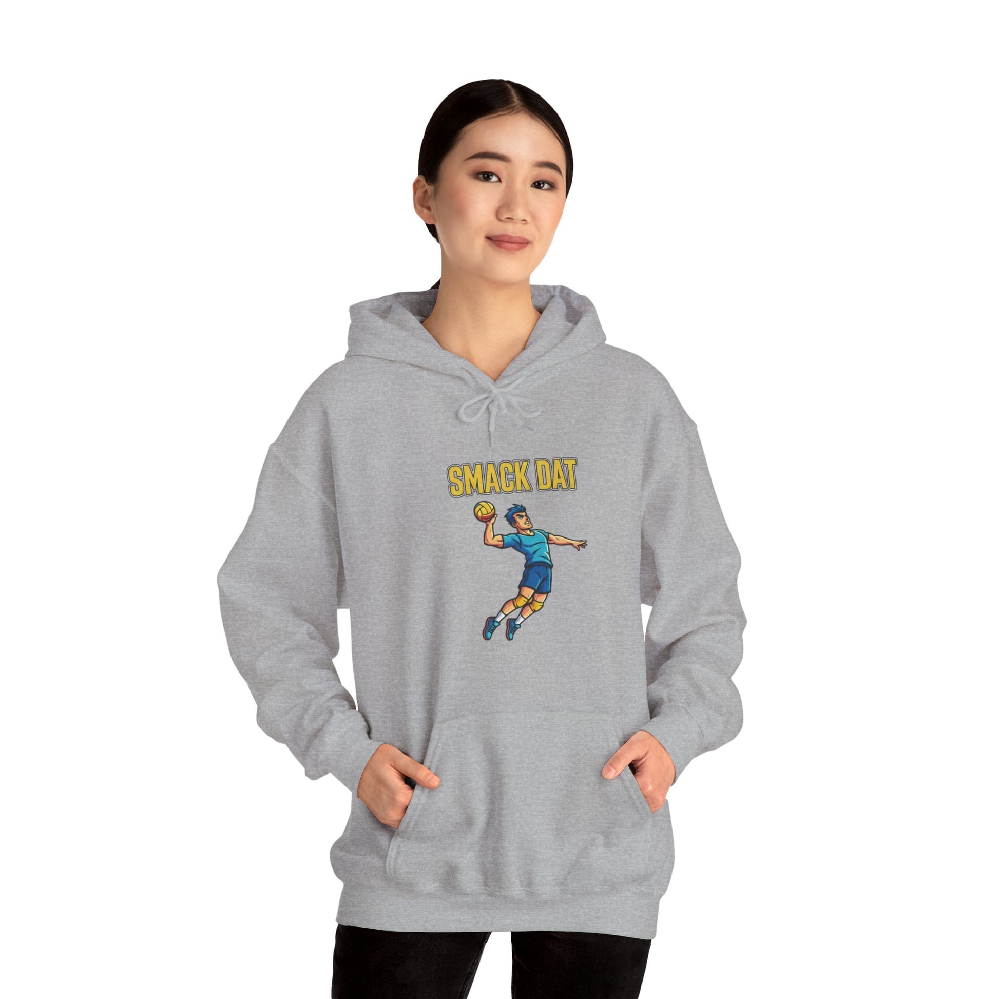 Playful volleyball spike illustration hoodie design