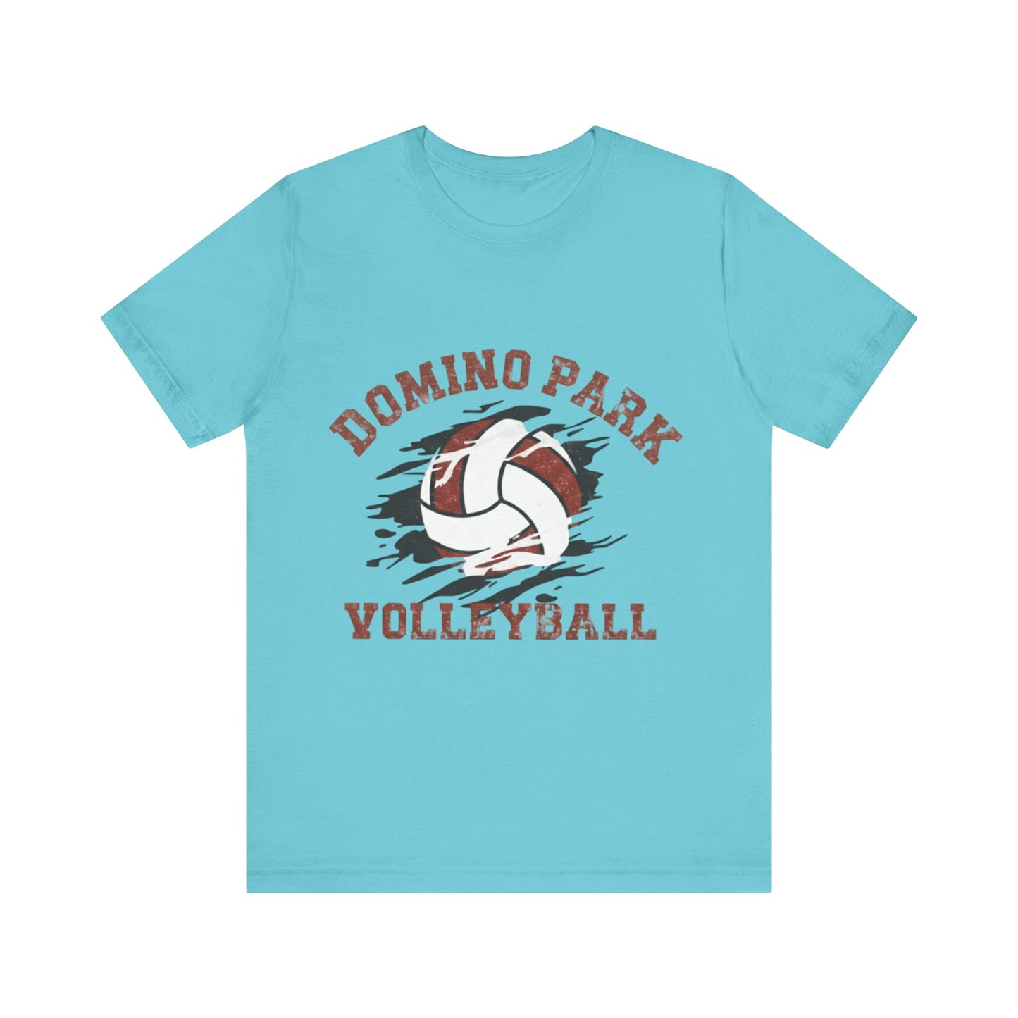 Volleyball lover t-shirt showing action-themed volleyball artwork.