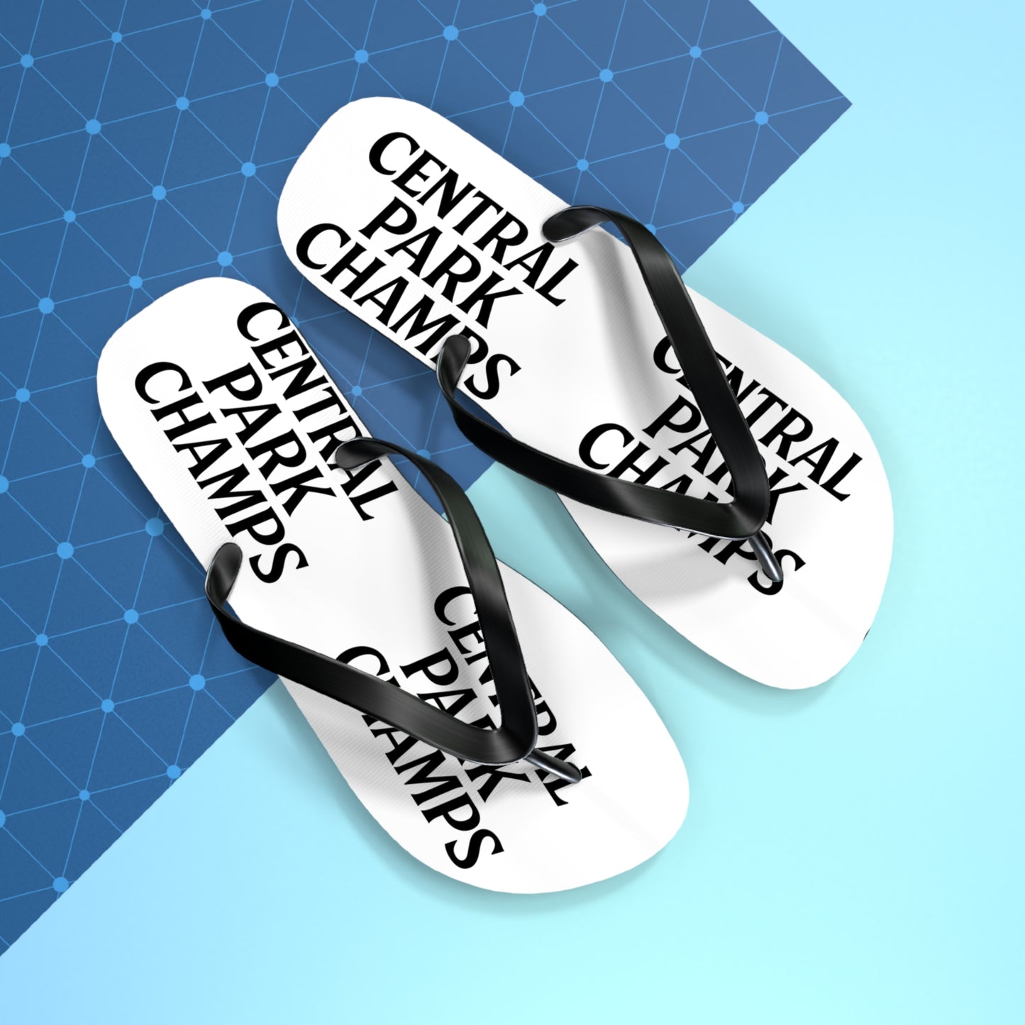 Casual flip flops with bold volleyball-themed design