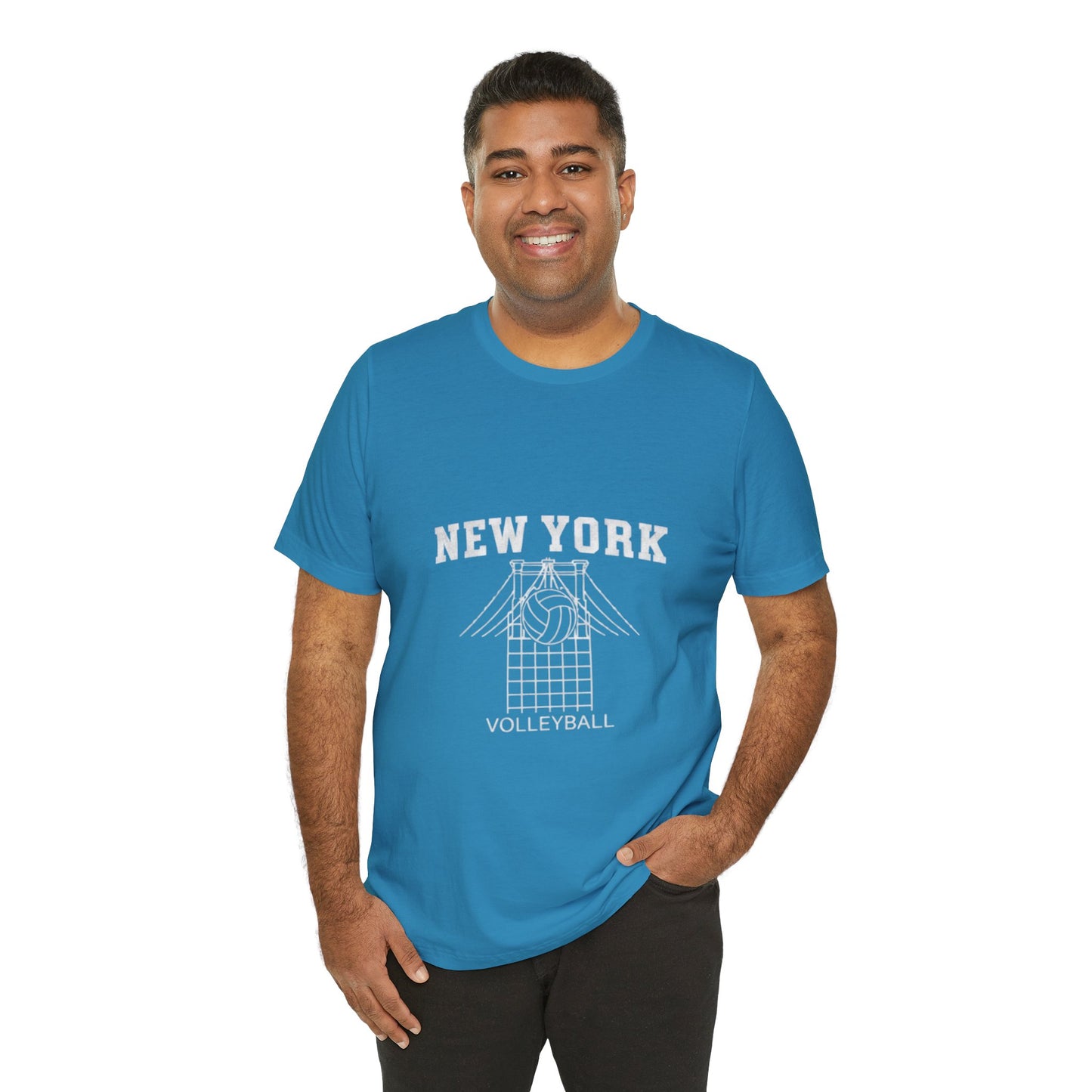 Volleyball city skyline bridge t-shirt graphic