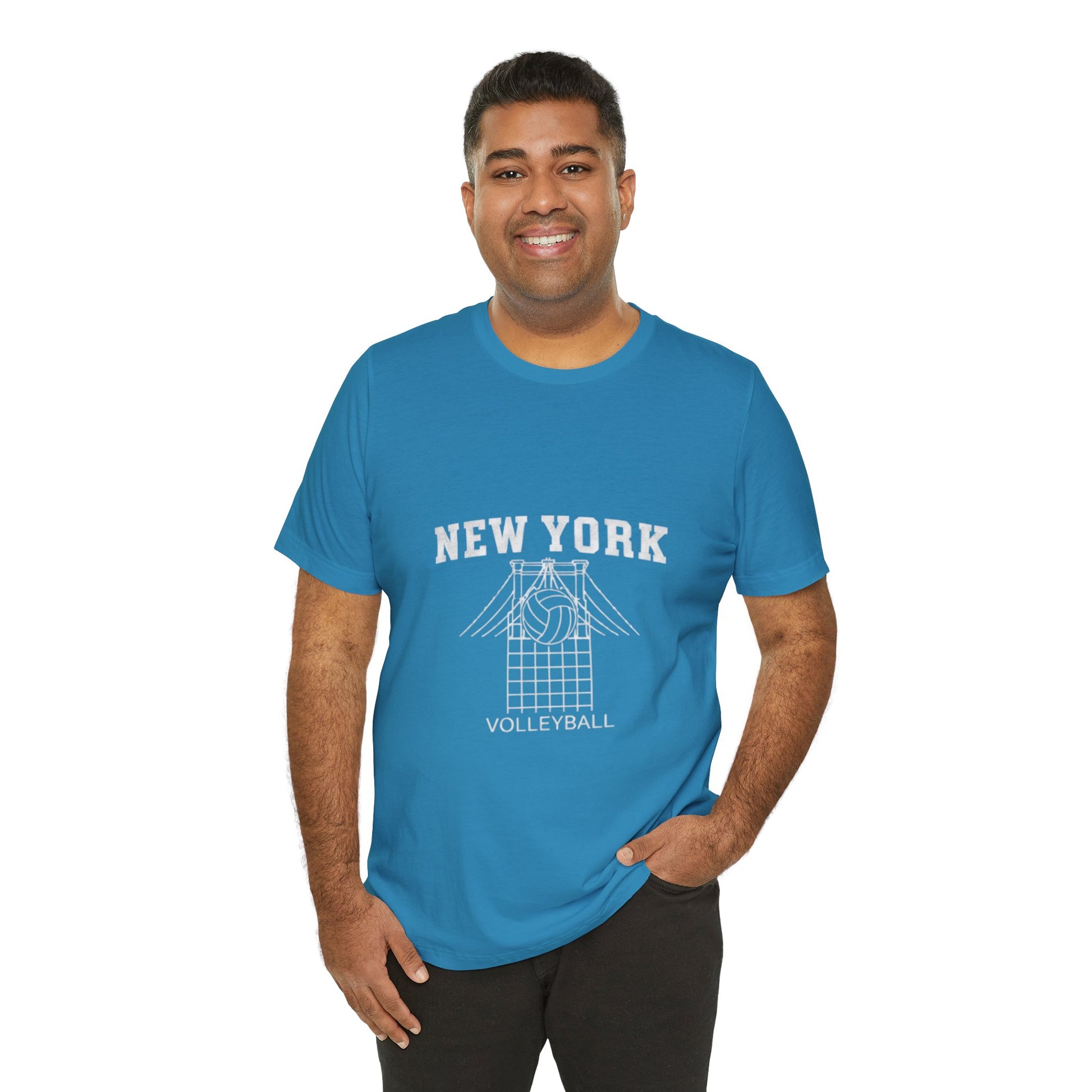 Volleyball city skyline bridge t-shirt graphic