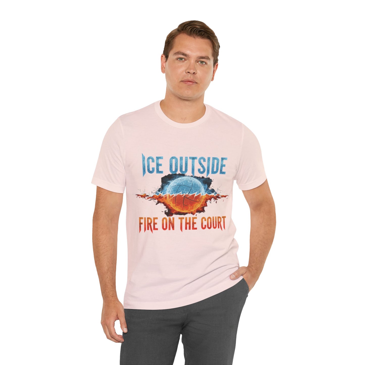 Volleyball mindset slogan Ice Outside Fire on the Court shirt