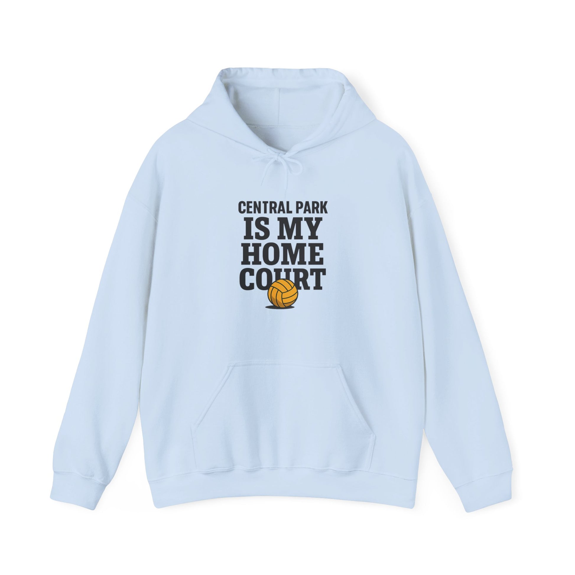 NYC volleyball hoodie with bold block lettering