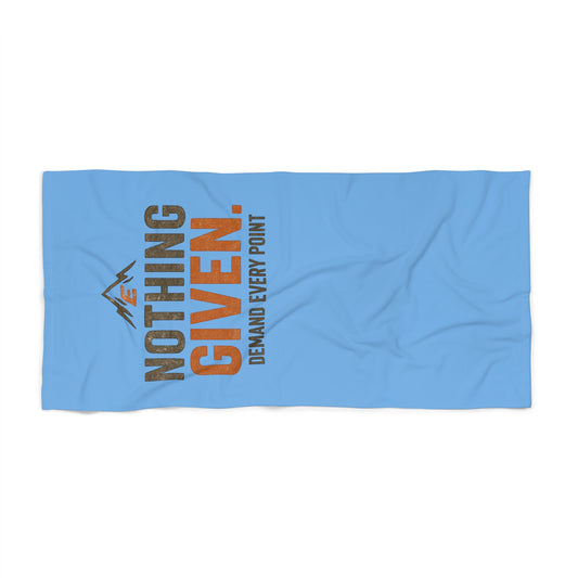 Earn Every Point Nothing Given bold beach towel text design