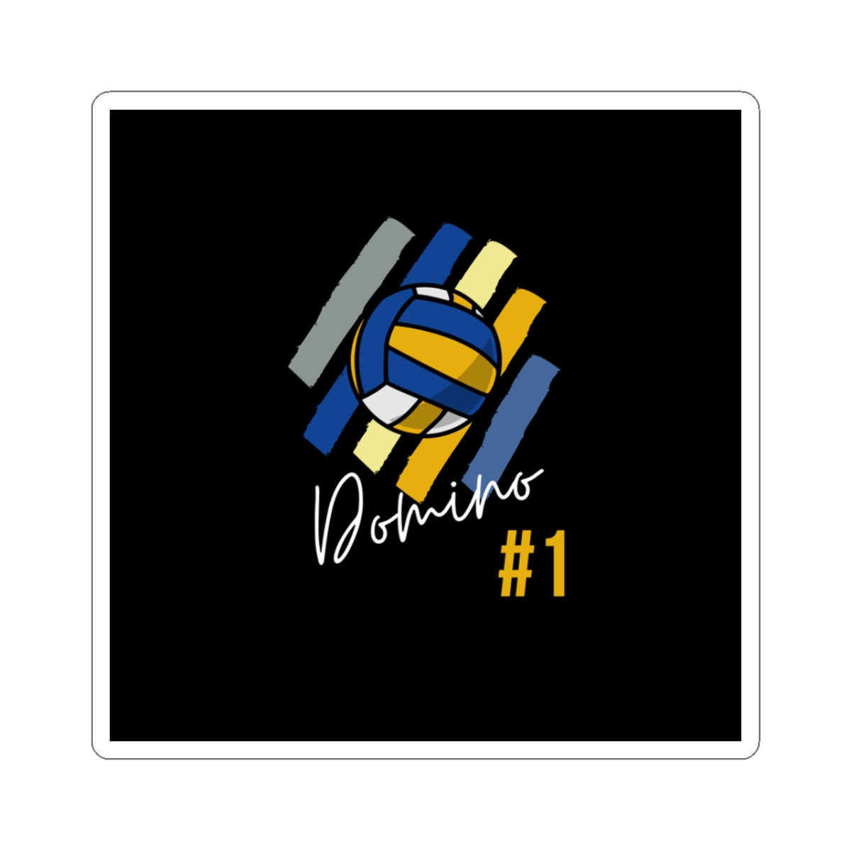 Volleyball sticker featuring Domino Park multi-color graphic