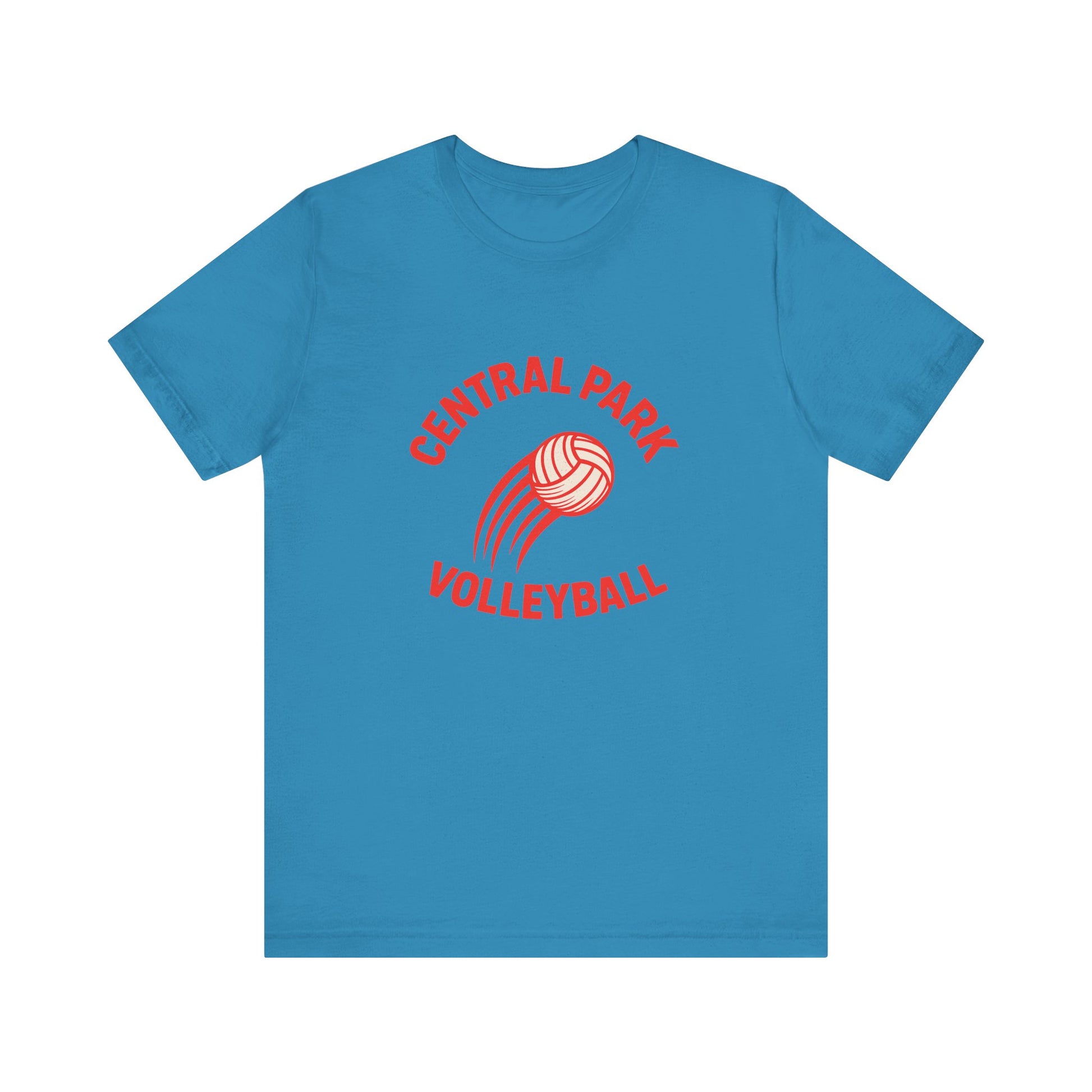 Sporty unisex tee with volleyball flame design.