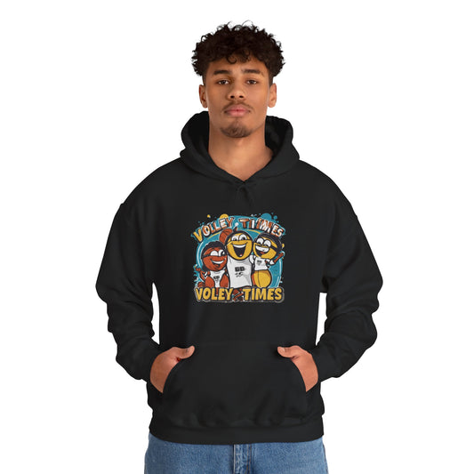 Fun volleyball hoodie with cartoon design