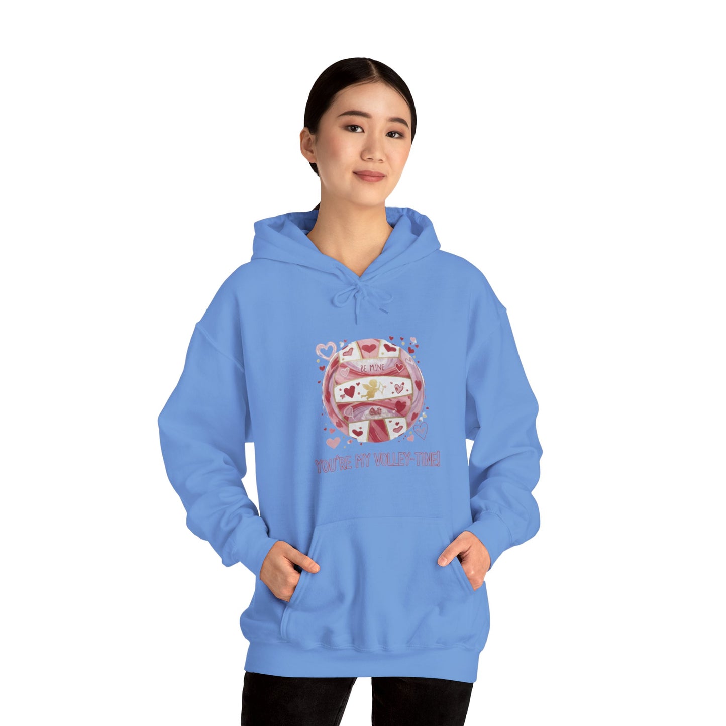 Valentine’s Day volleyball quote printed hoodie