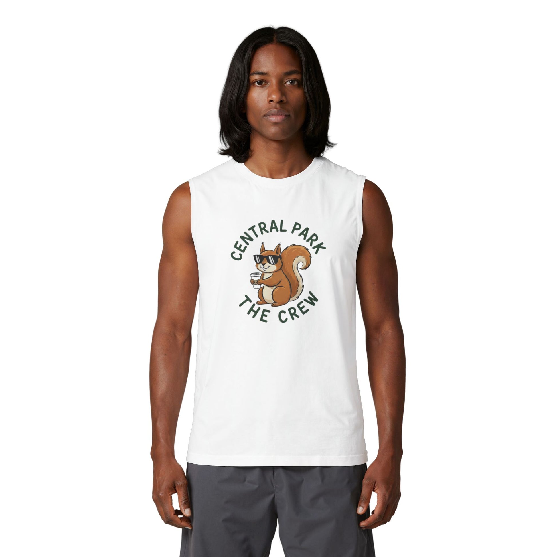 Funny squirrel graphic wearing sunglasses on tank top