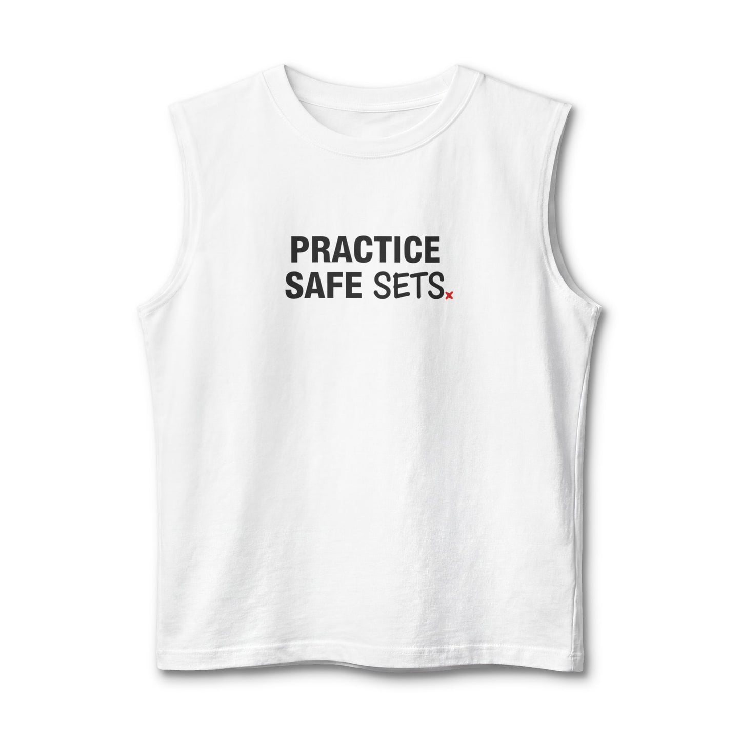 Practice safe sets tank top funny volleyball design
