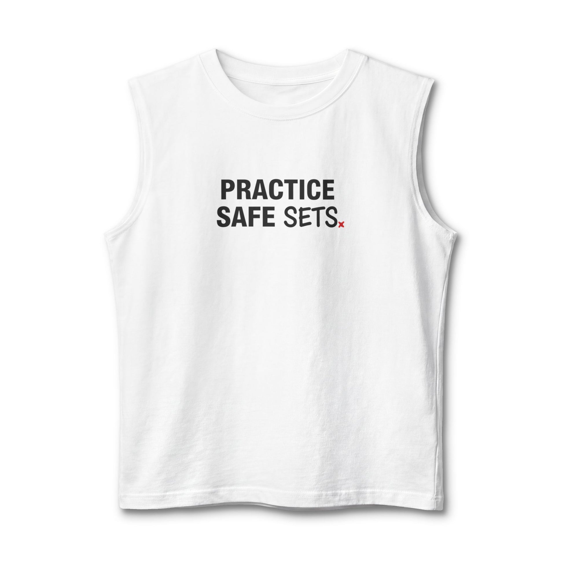 Practice safe sets tank top funny volleyball design