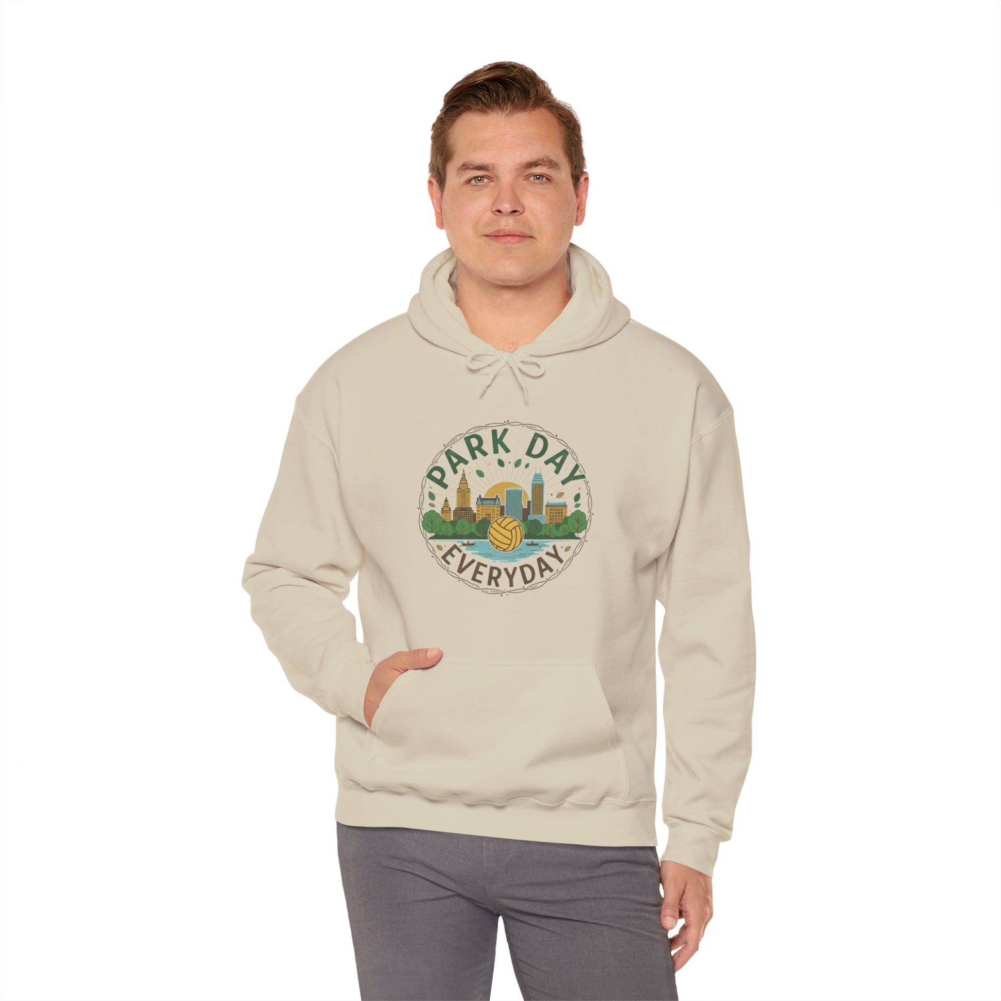 City park style graphic printed on hoodie