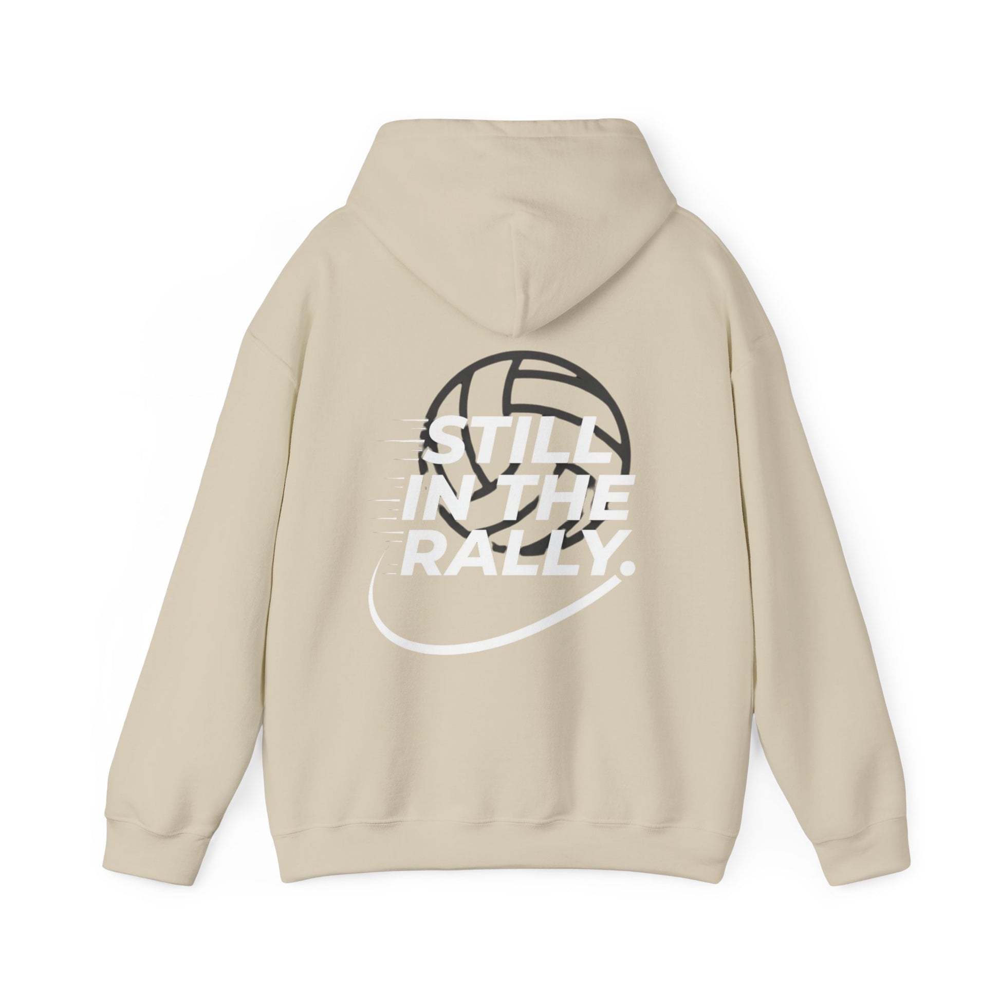 Still in the rally volleyball typography hoodie