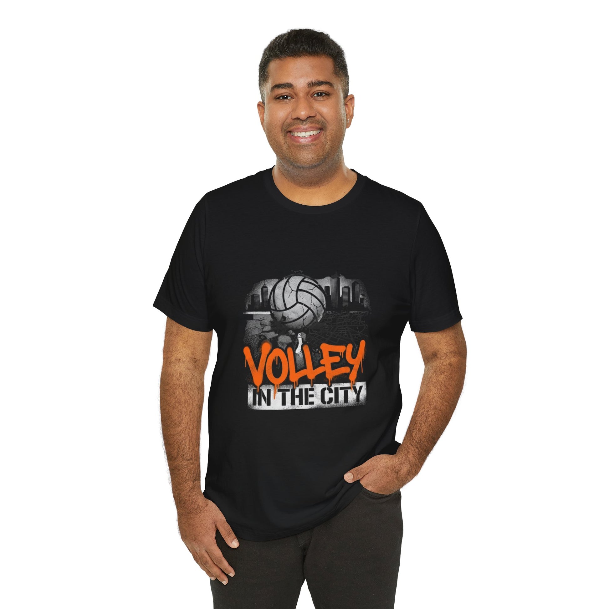 Clean modern volleyball typography shirt design