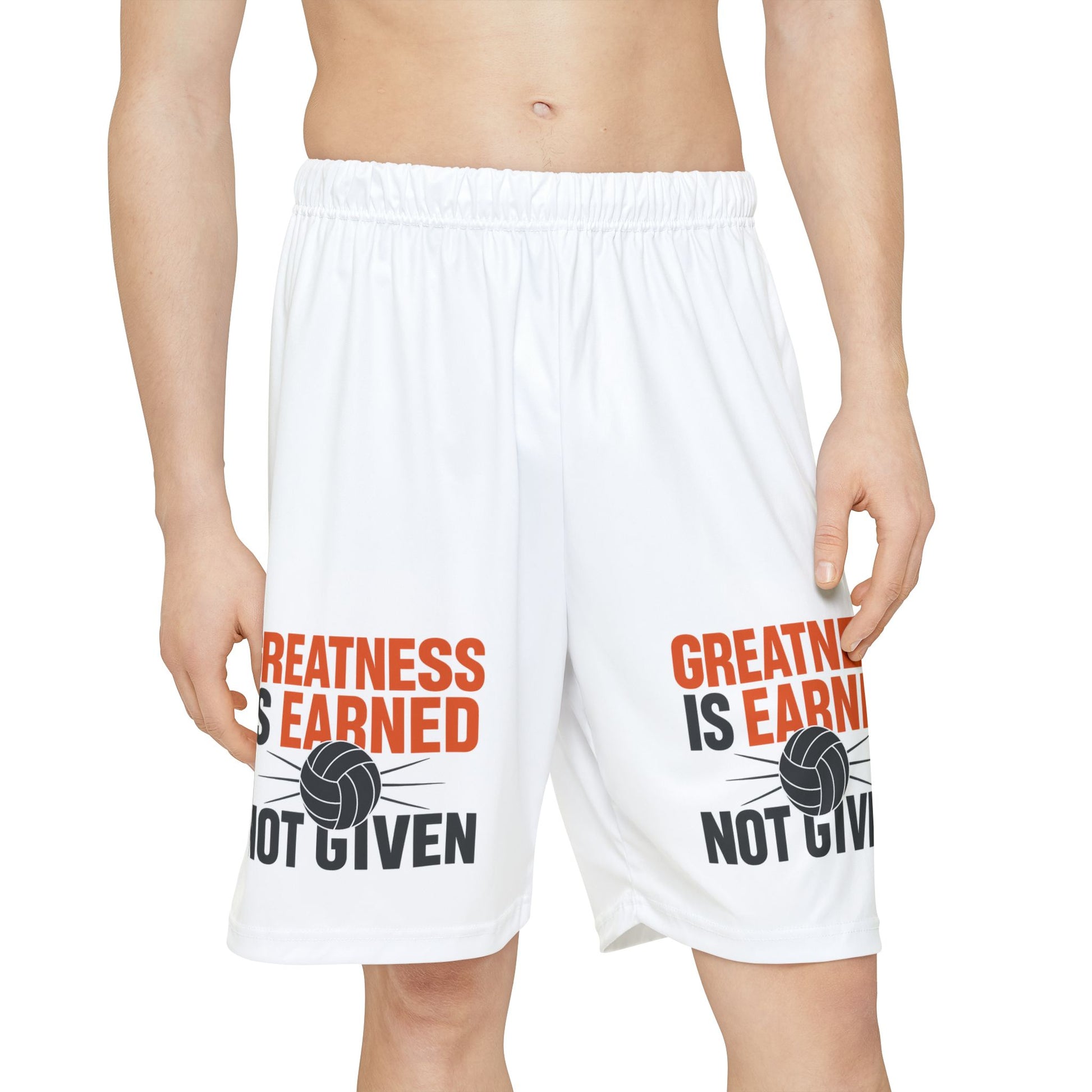 Motivational volleyball athletic shorts graphic