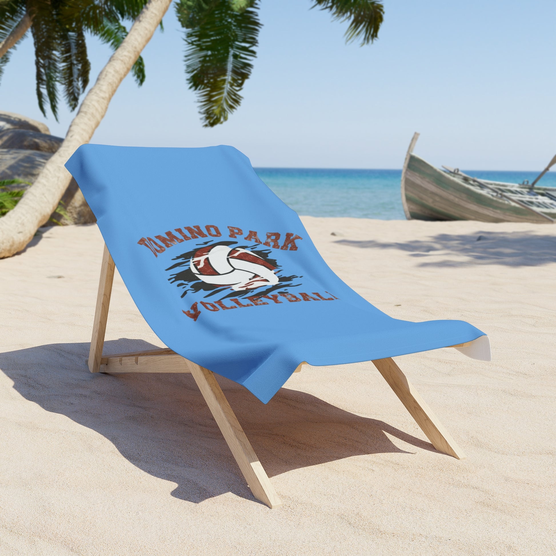 Beach towel for volleyball lovers with playful summer-inspired design.