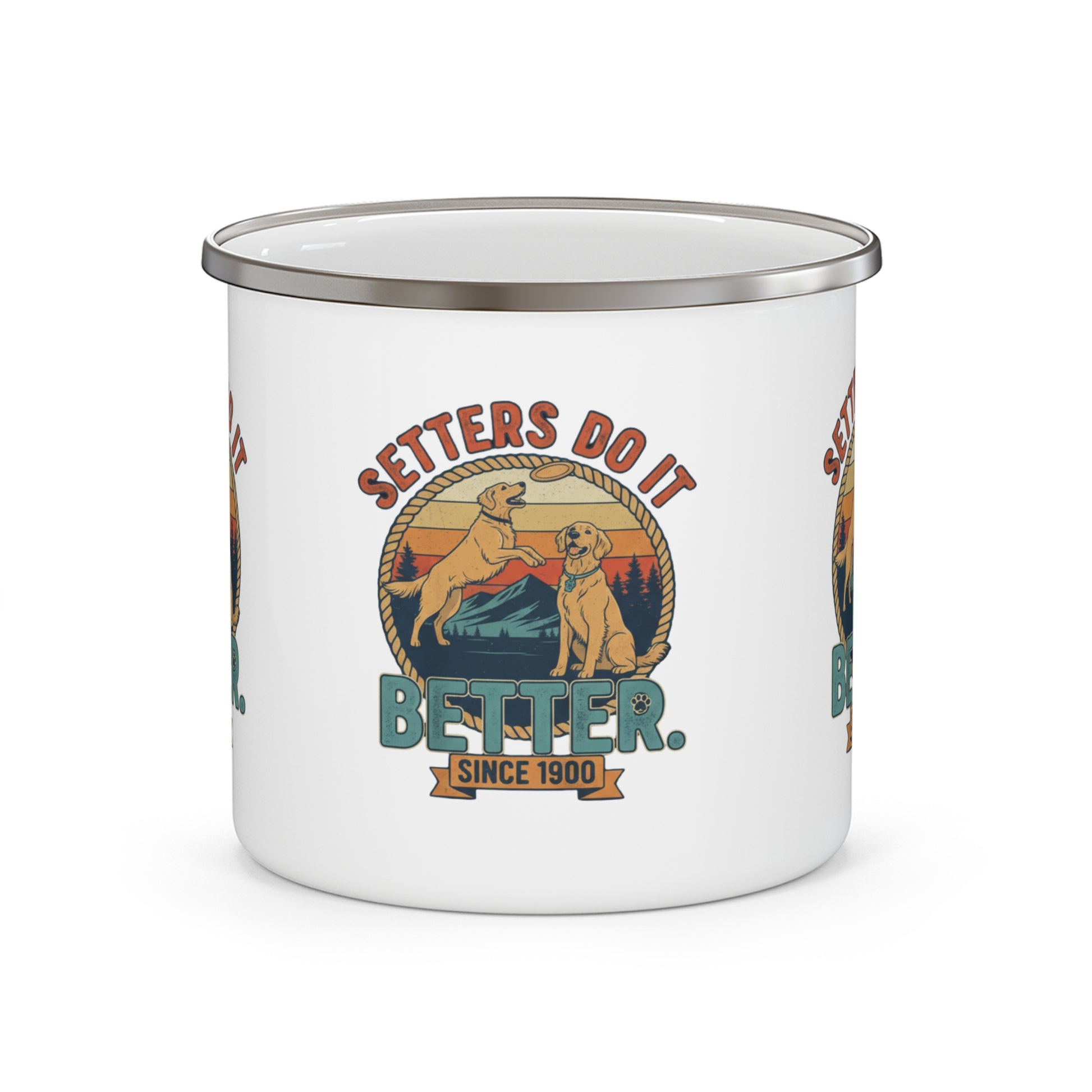 Volleyball setter themed enamel mug design