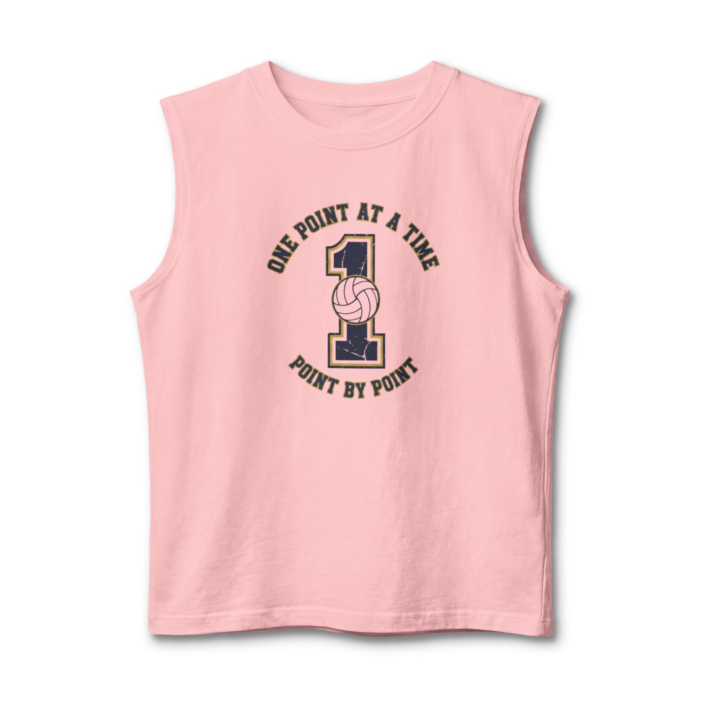 Motivational volleyball phrase muscle tank graphic