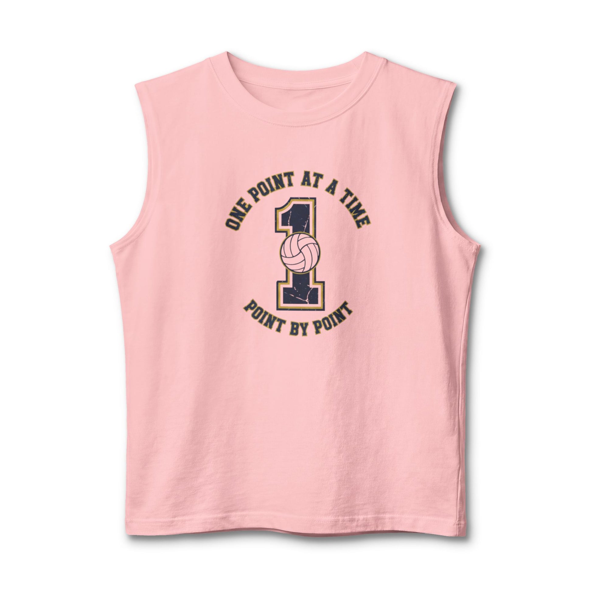 Motivational volleyball phrase muscle tank graphic