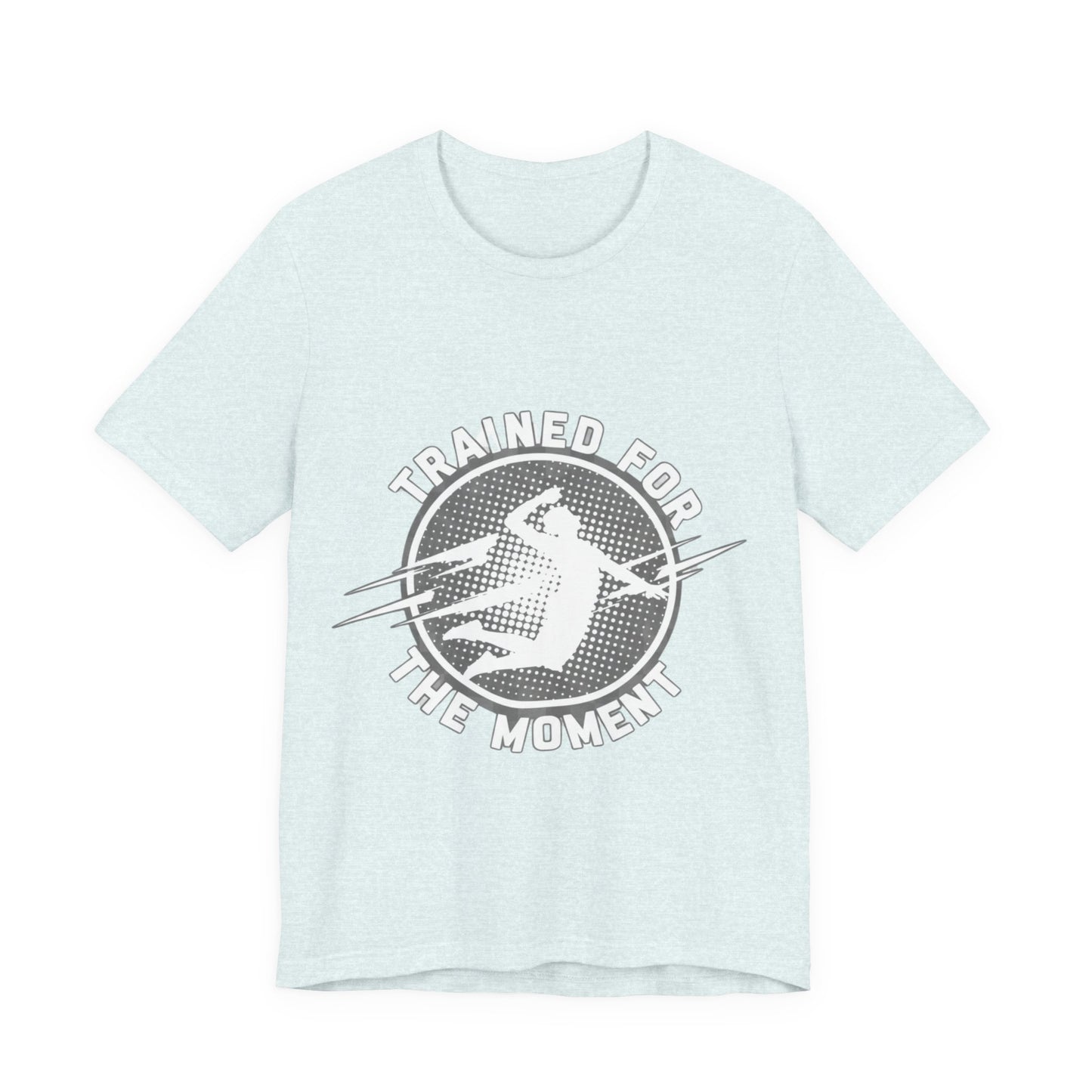 Trained for the Moment volleyball motivation text t-shirt
