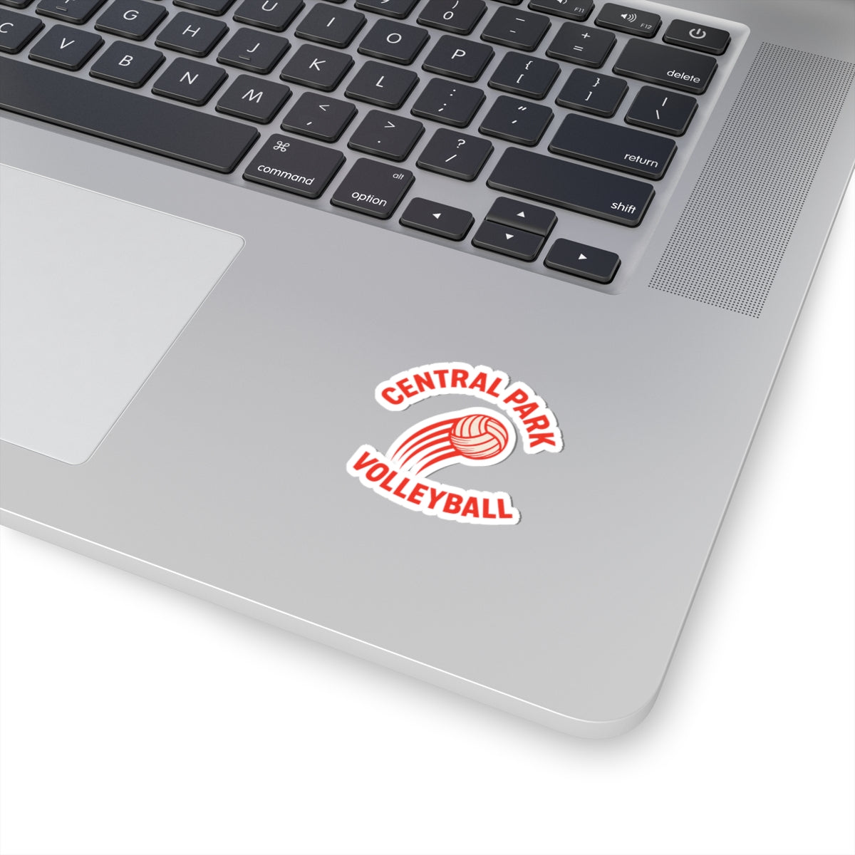 Kiss-cut volleyball fire decal for laptops and water bottles