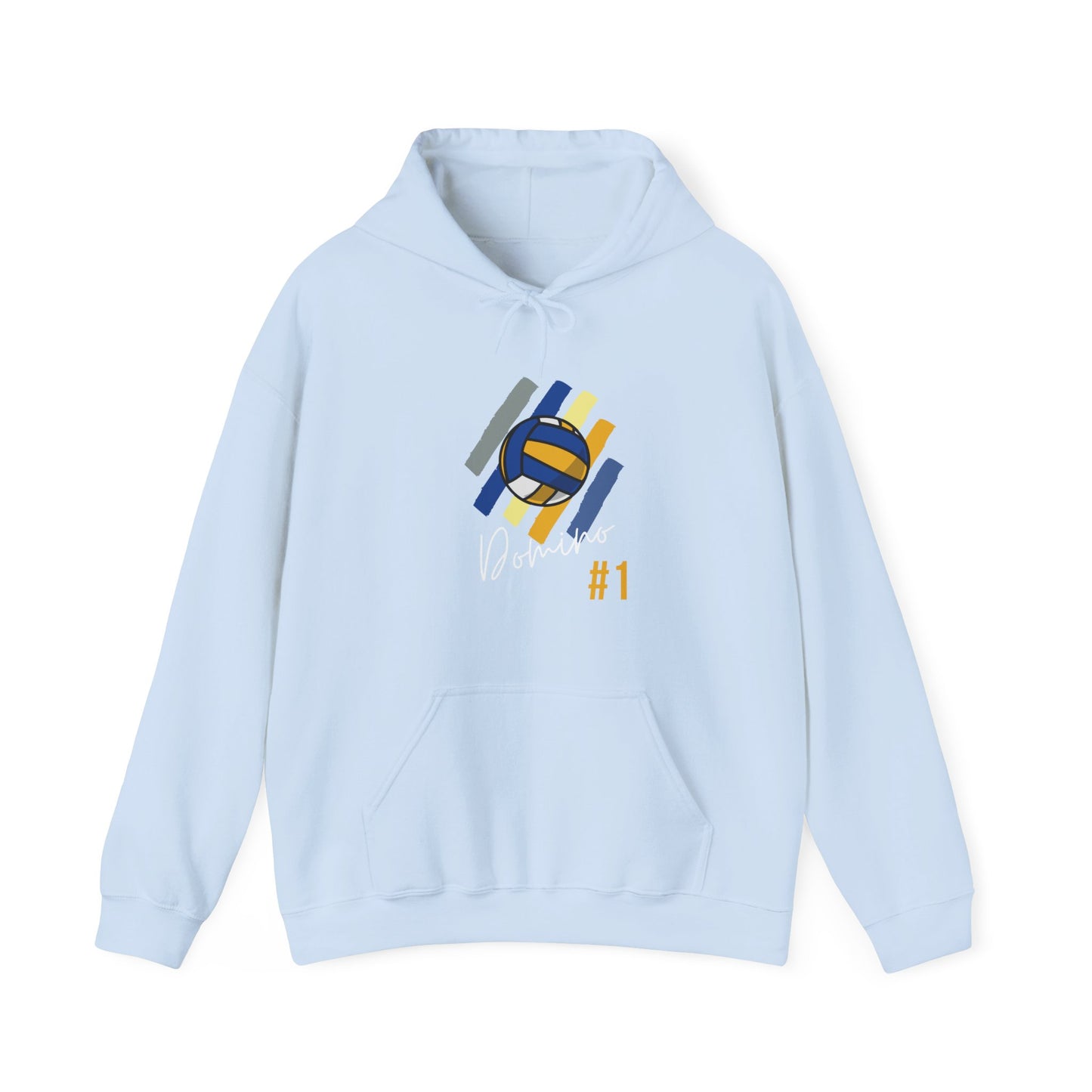 navy gold volleyball hoodie inspired by NYC outdoor courts