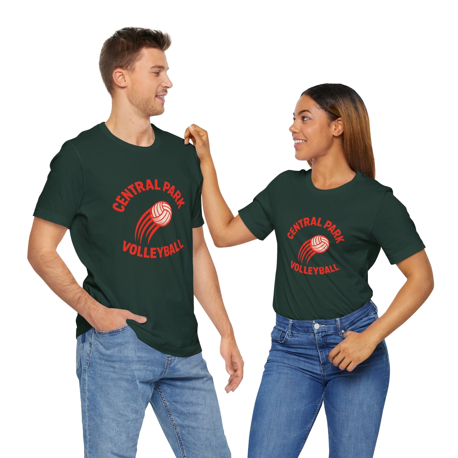 Front view of Central Park Volleyball Fire Tee.