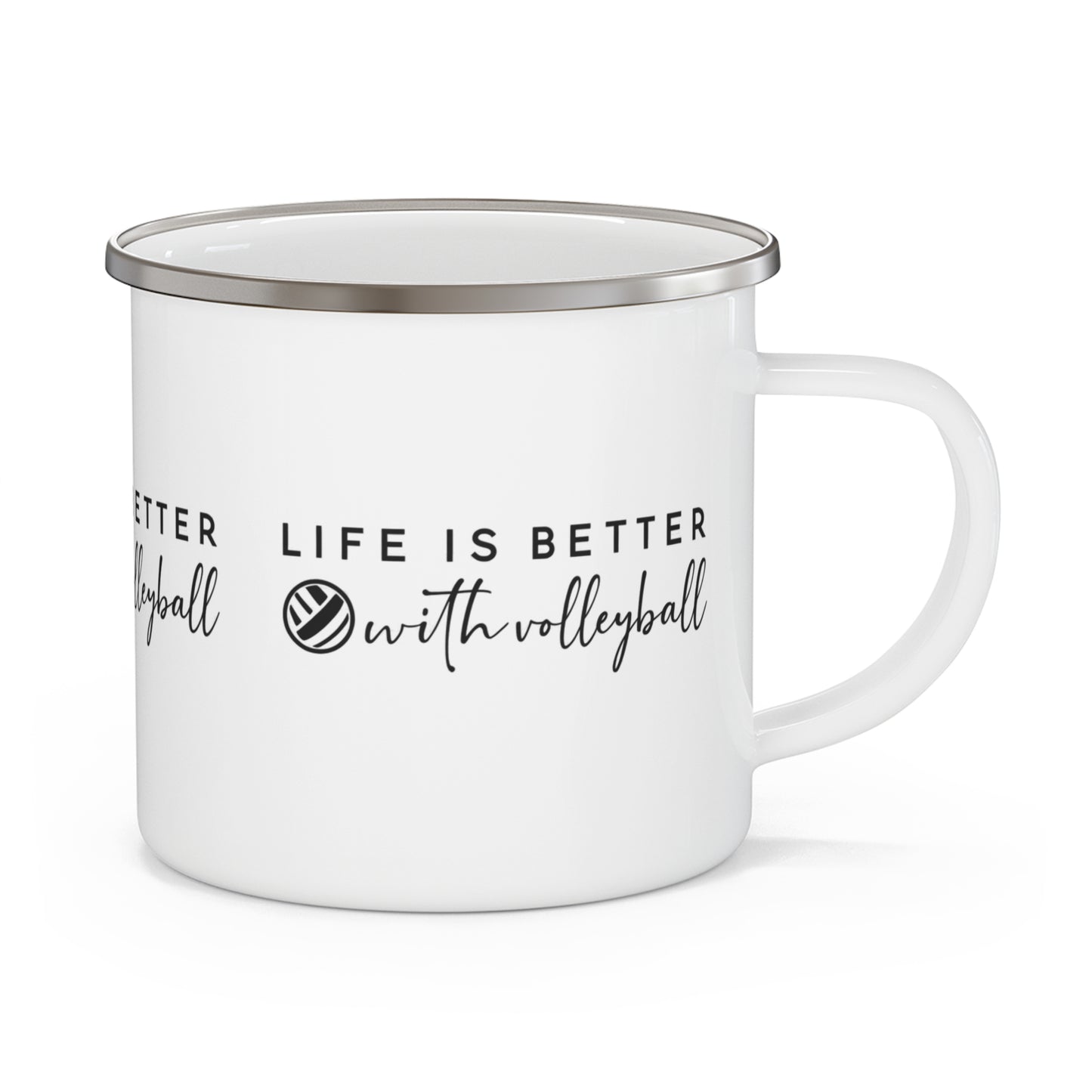 Volleyball coffee mug with slogan design