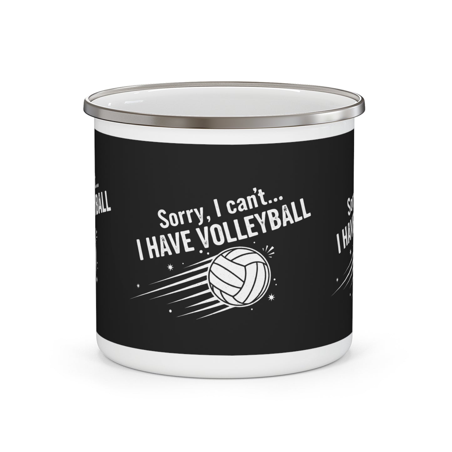 Sorry I Can’t I Have Volleyball enamel mug