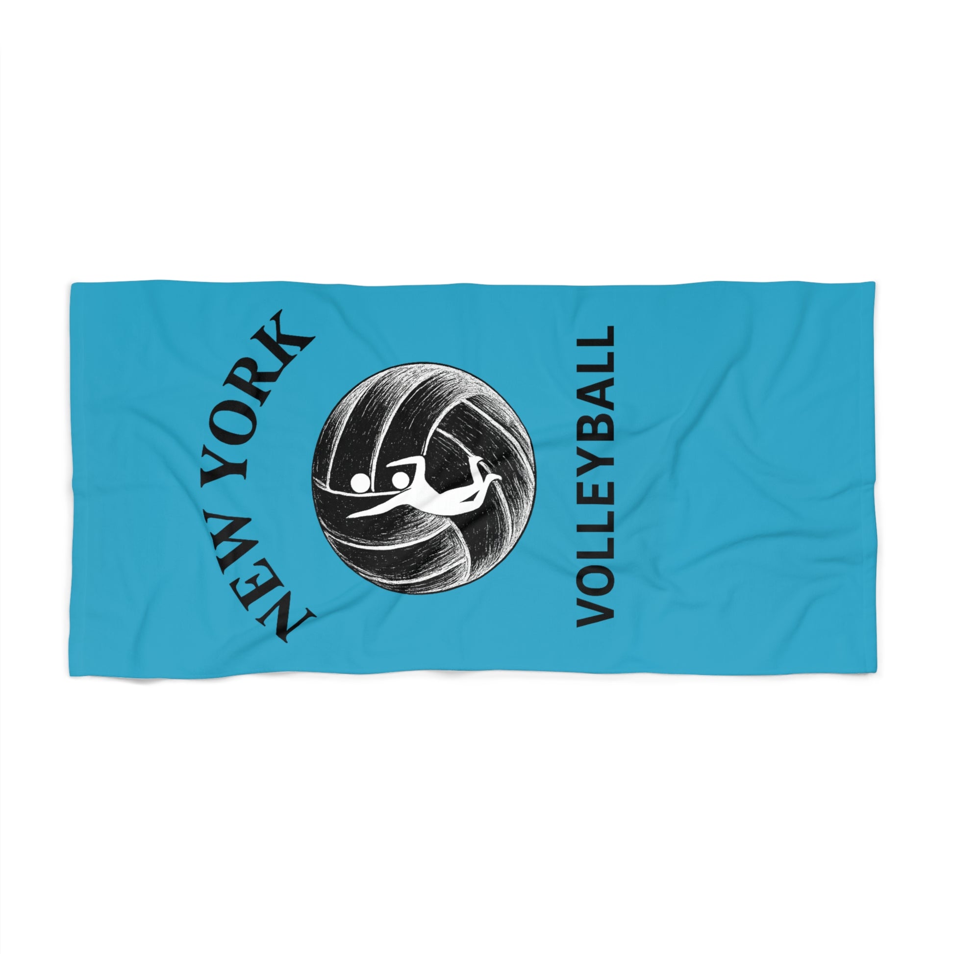 New York Volleyball spiking towel with bold athletic design.