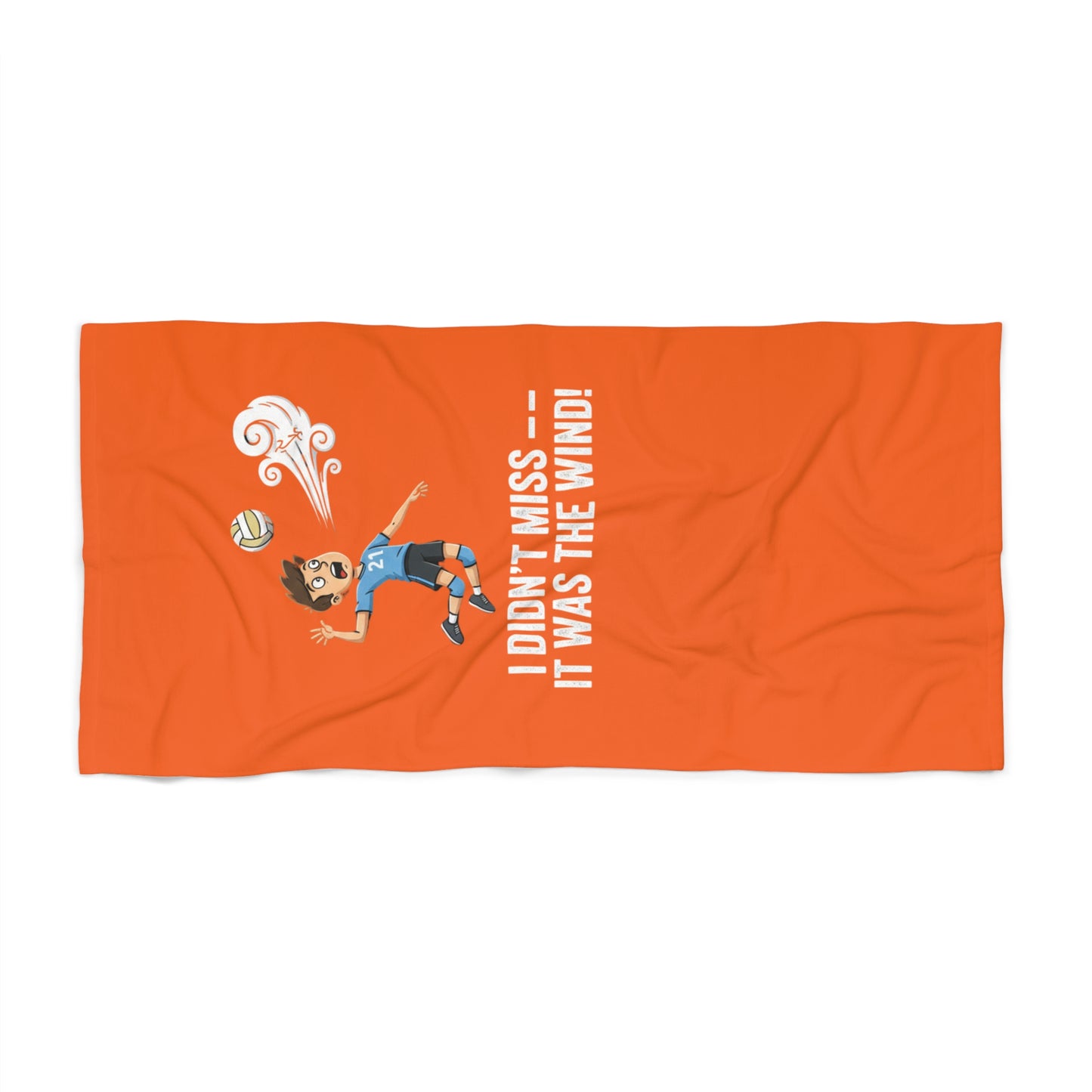 Funny volleyball quote typography beach towel