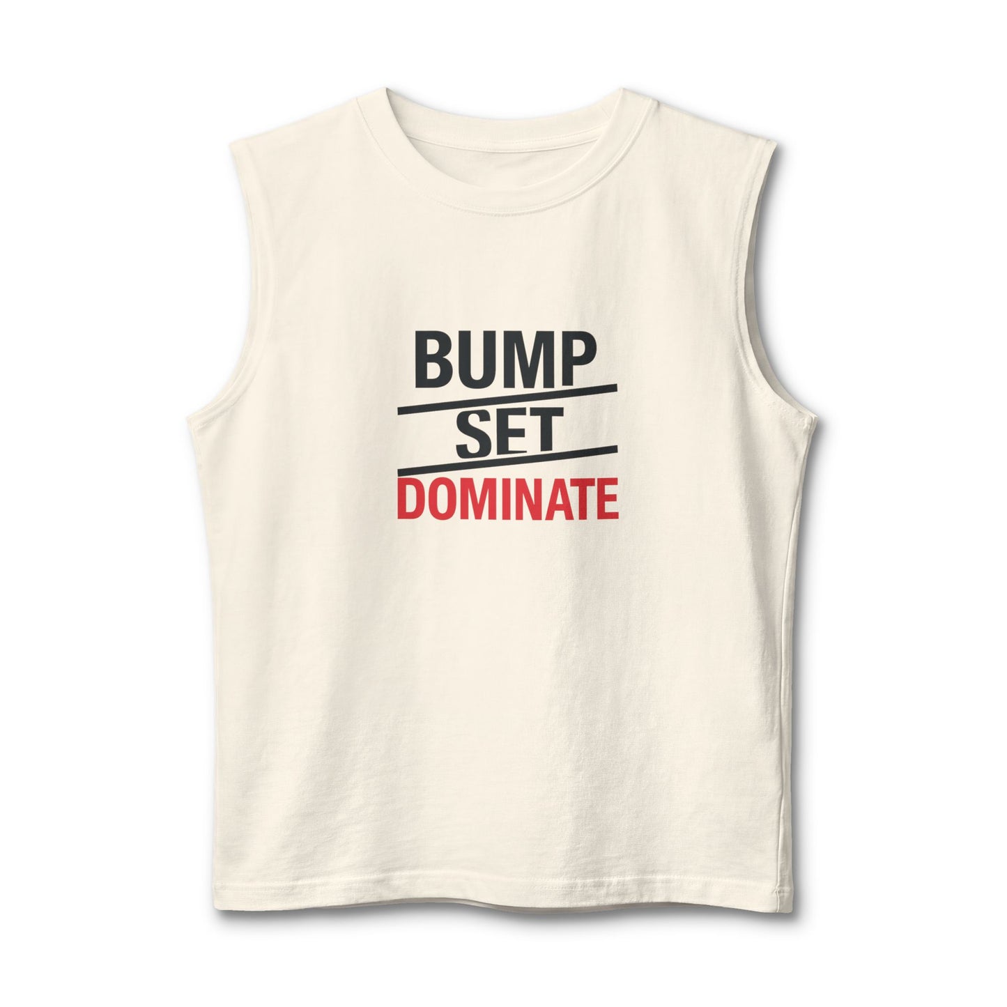 Bold volleyball phrase sleeveless shirt graphic