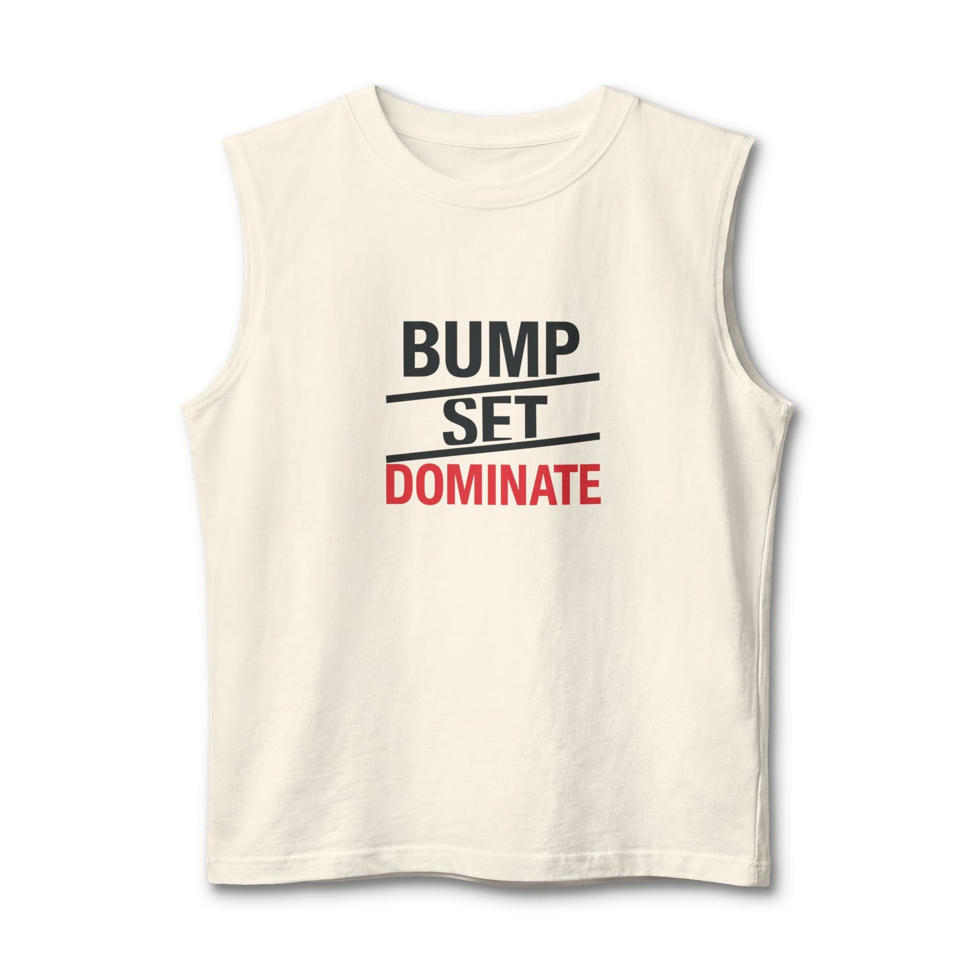 Bold volleyball phrase sleeveless shirt graphic