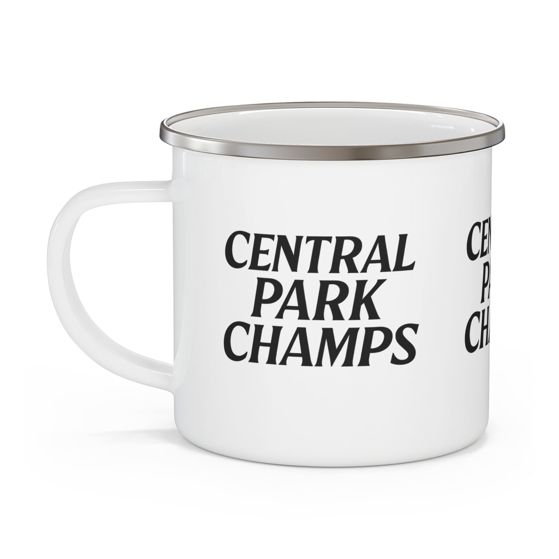 Detail shot of enamel finish and stainless steel rim.