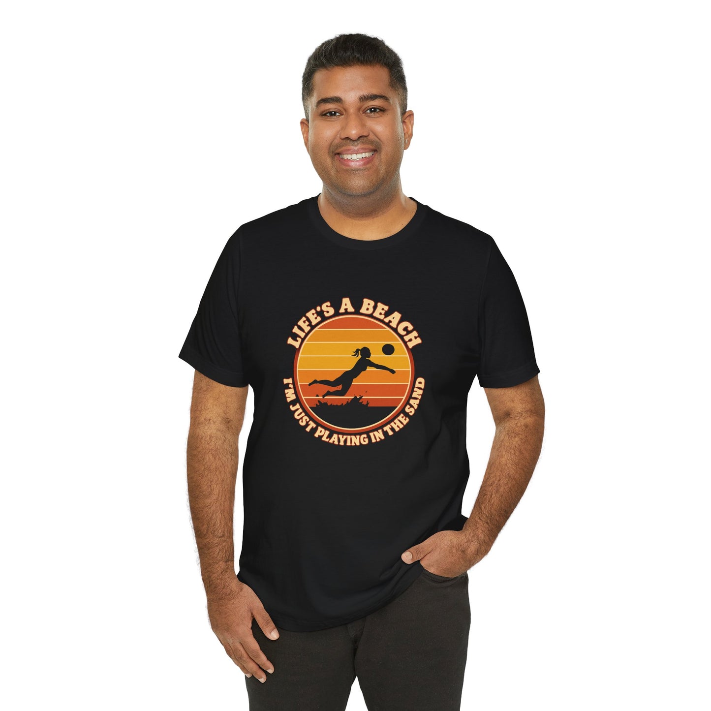 Beach volleyball humor text shirt design
