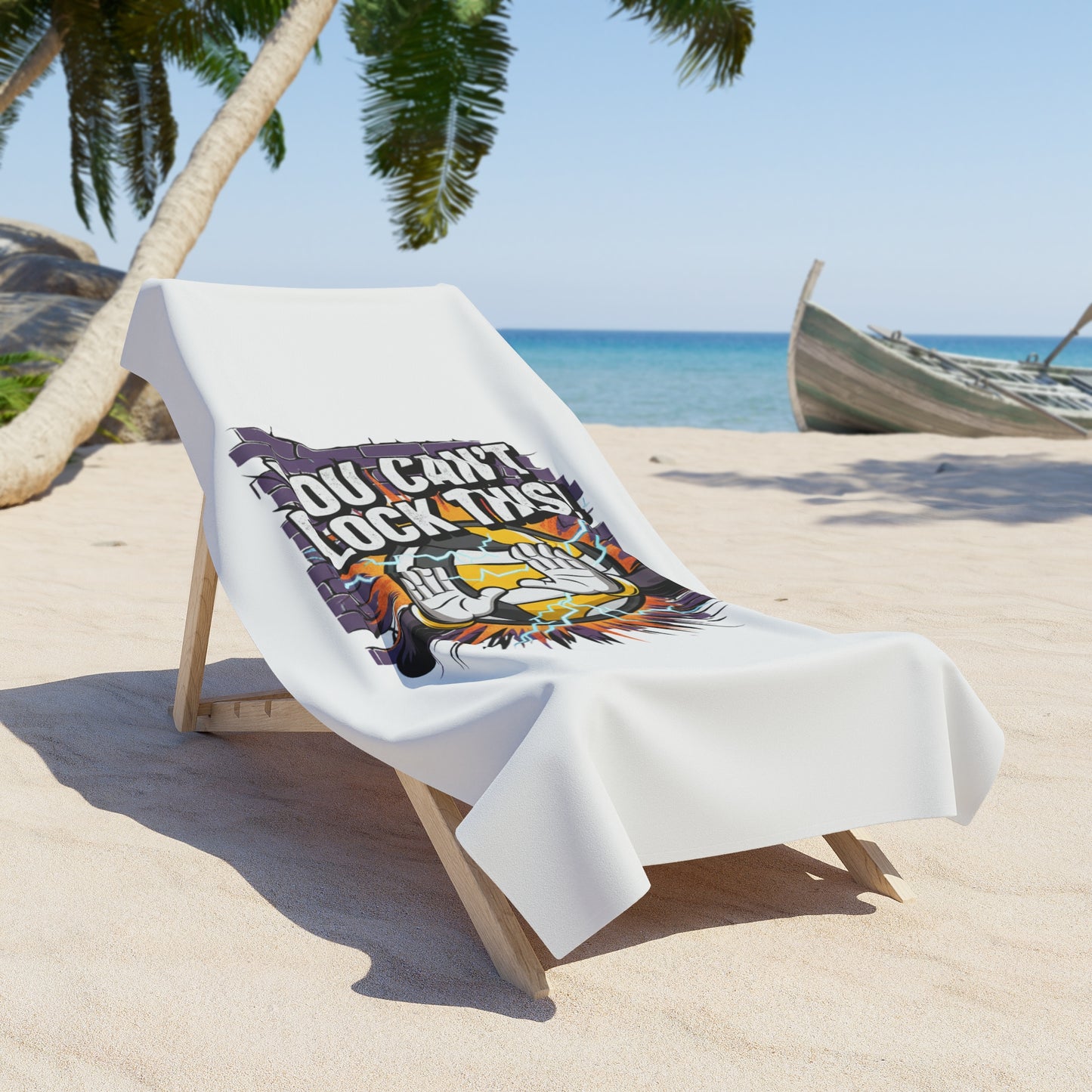 Volleyball offensive slogan typography towel design