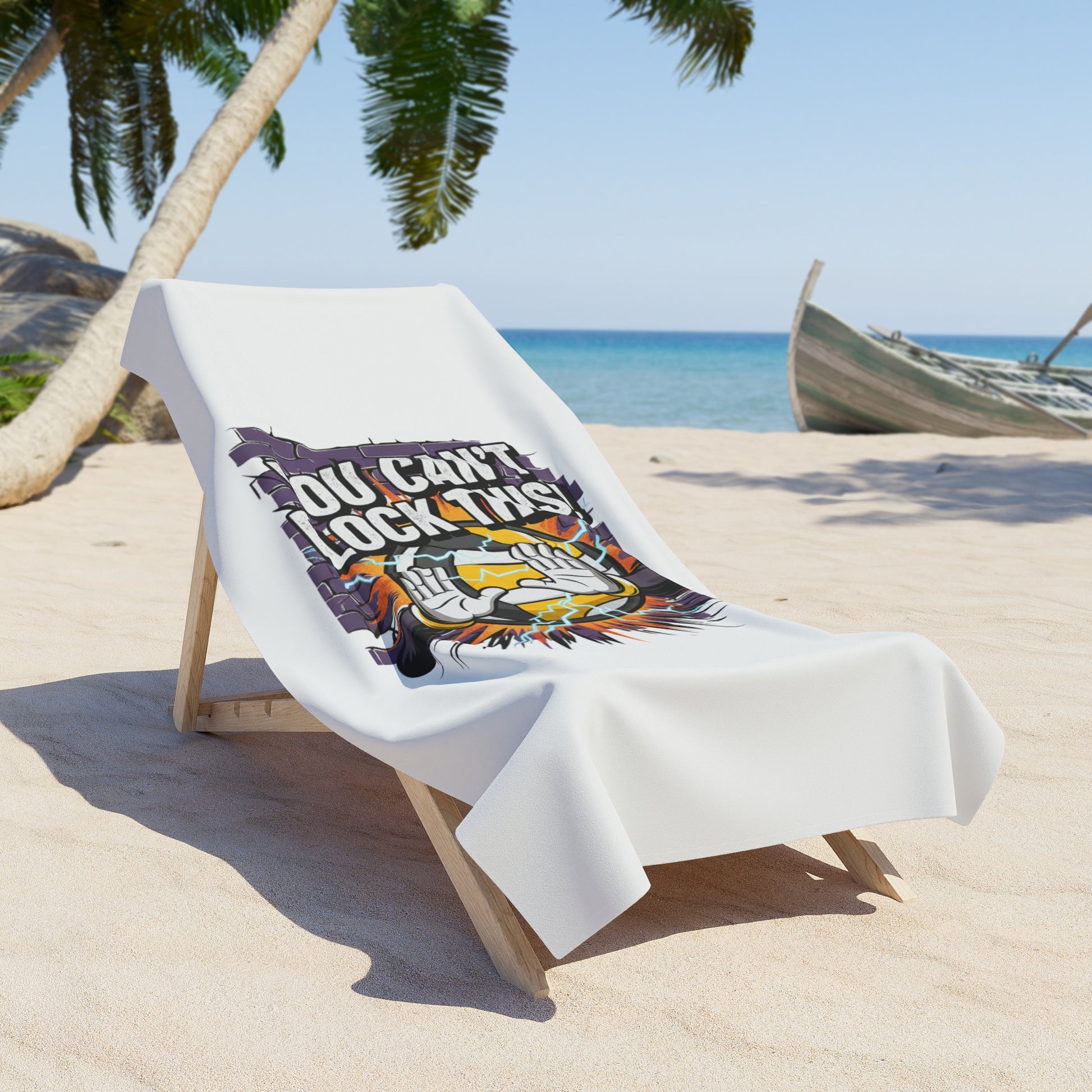 Volleyball offensive slogan typography towel design