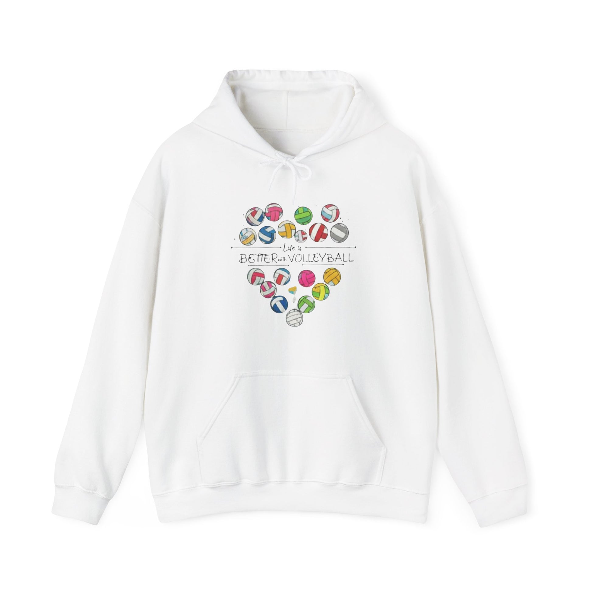 Life is Better with Volleyball heart design hoodie